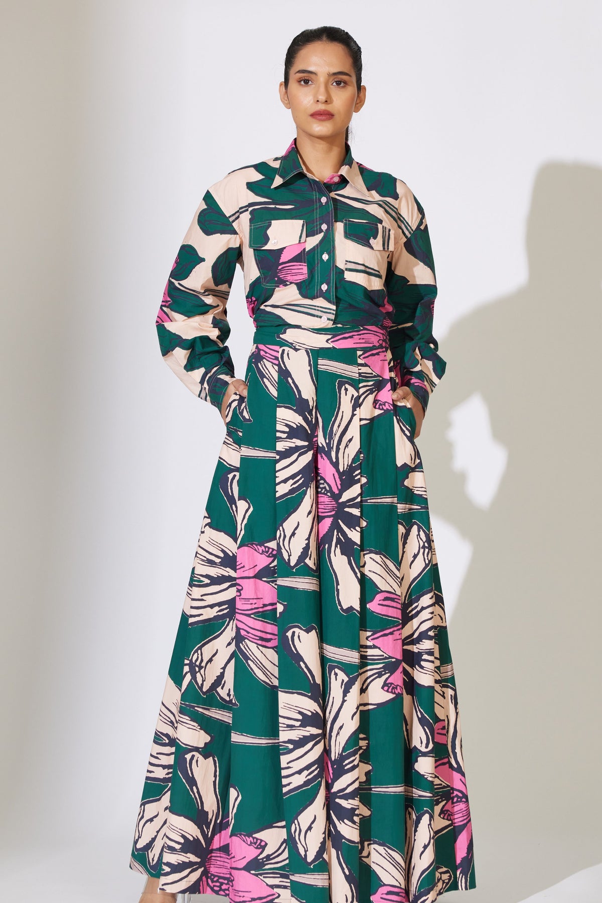Green and Pink Floral Pants