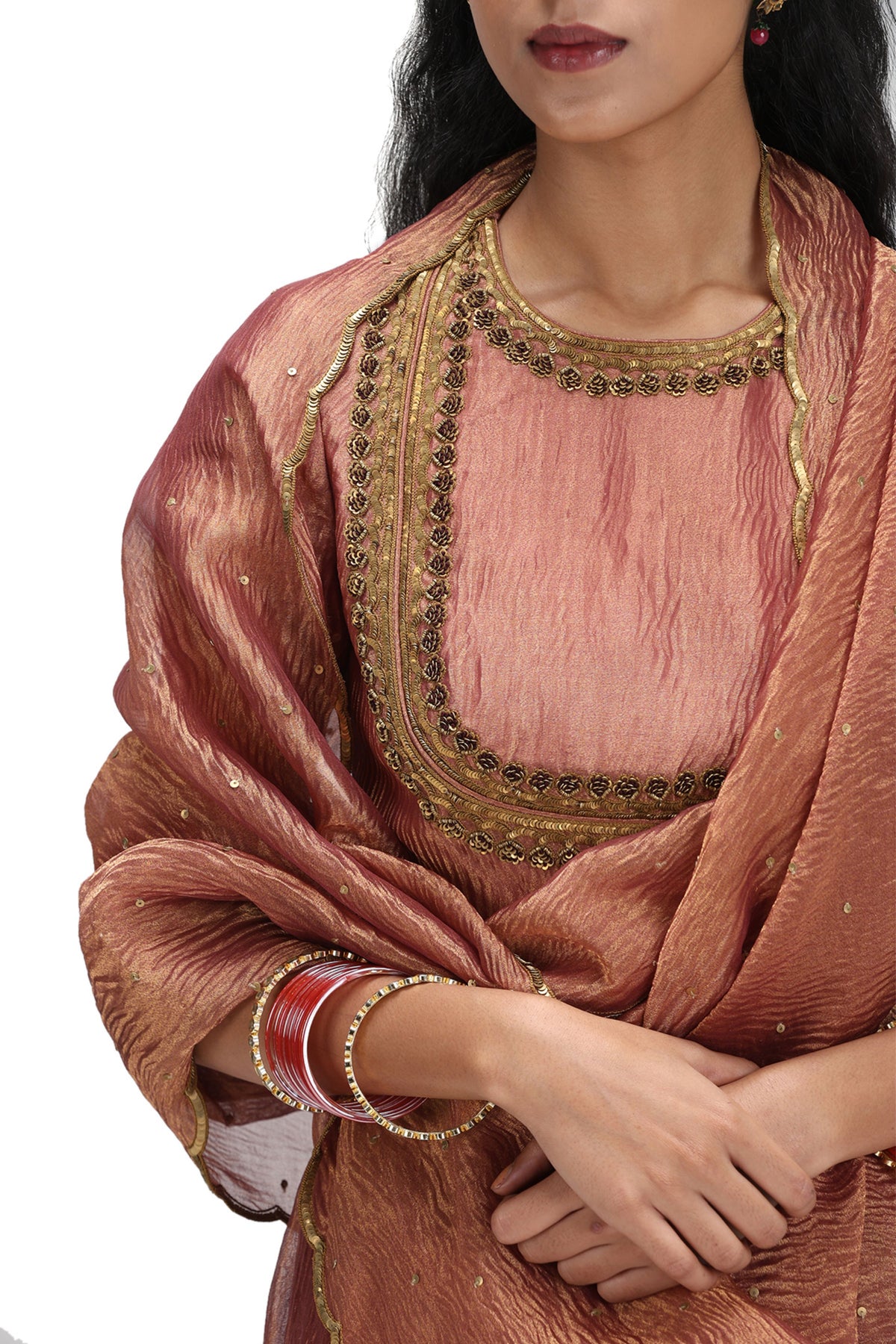 Manorama Burnt Peach Lehenga Set