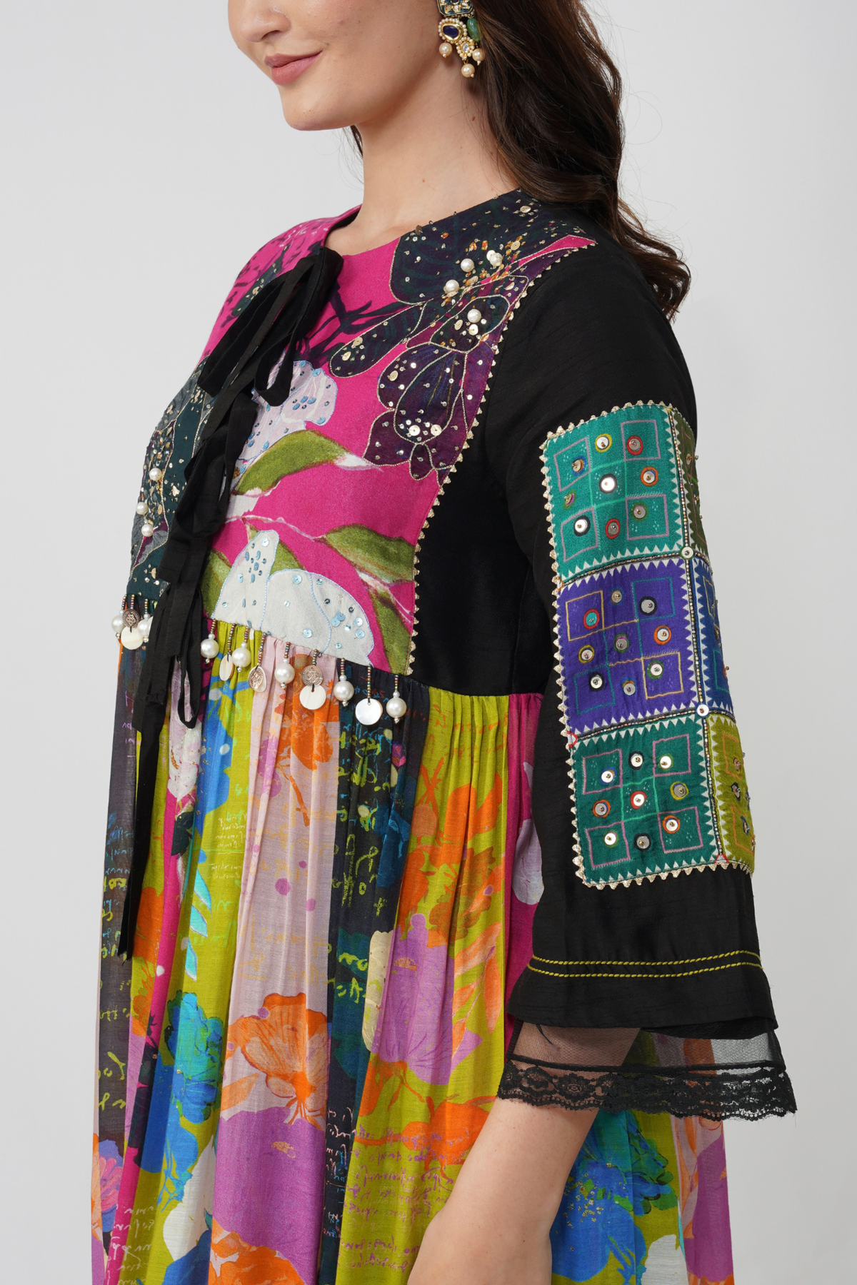 Banjara Bloom Anarkali Set With Sparkly Dupatta
