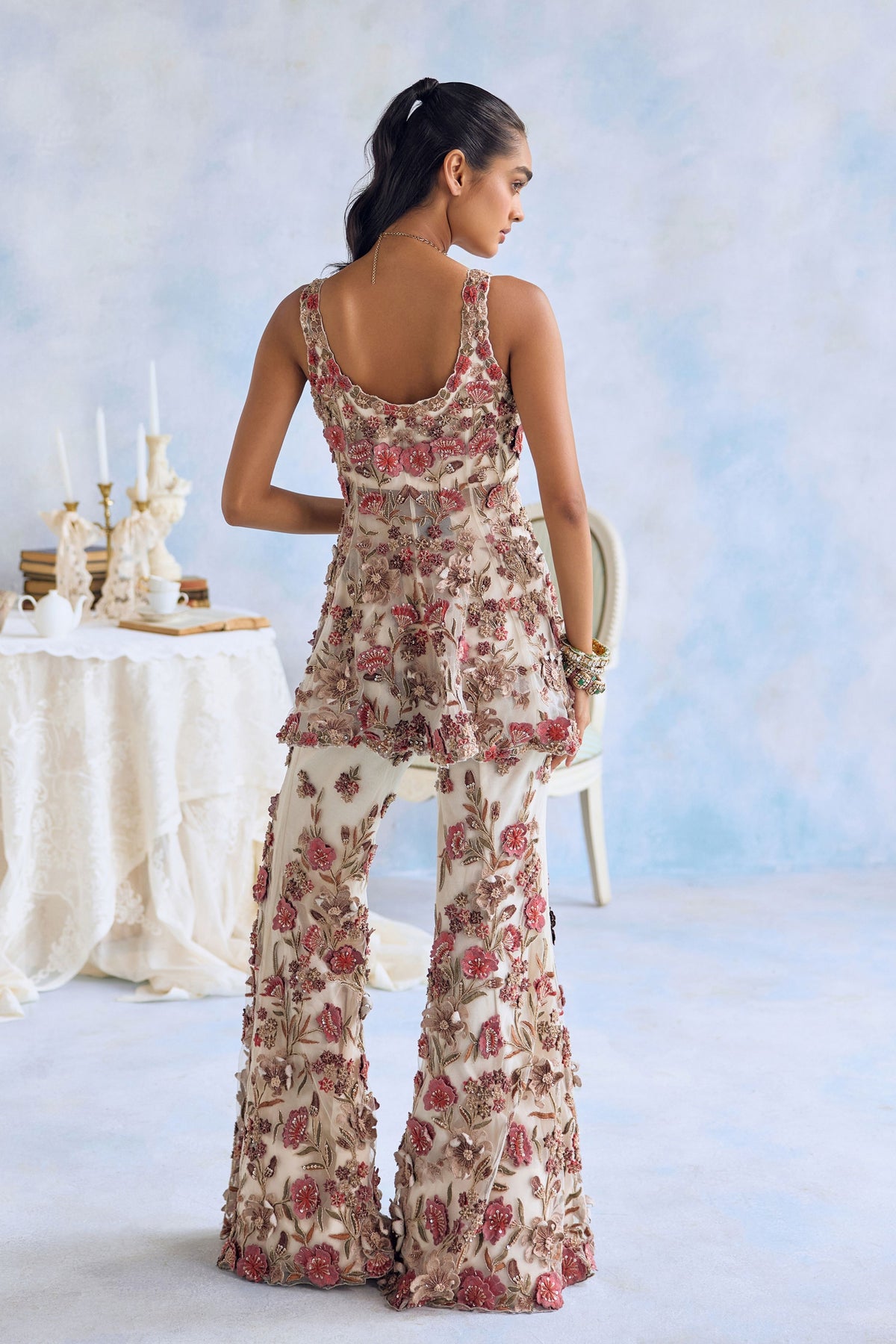 Evara Peplum Sharara Set