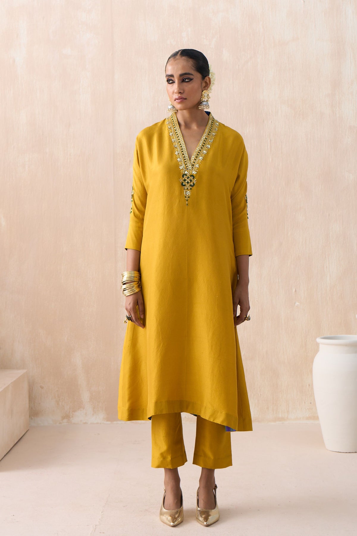 Mustard Kaftan Set