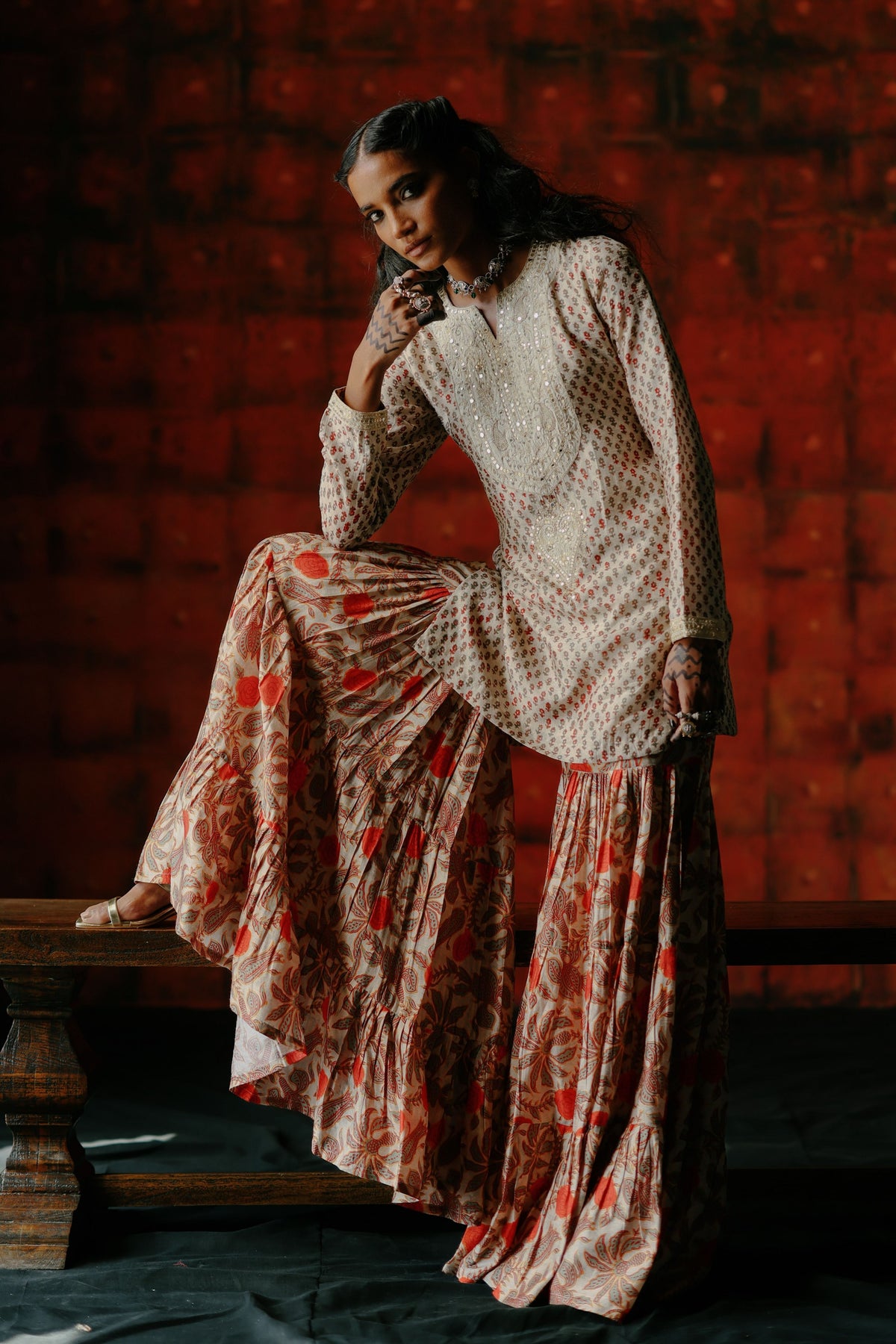 Pearl Sharara Set