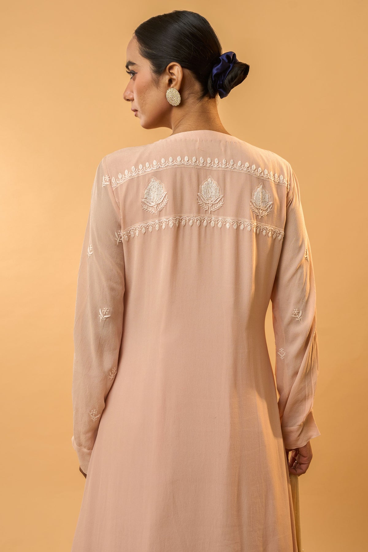 Pink Georgette Tunic Set