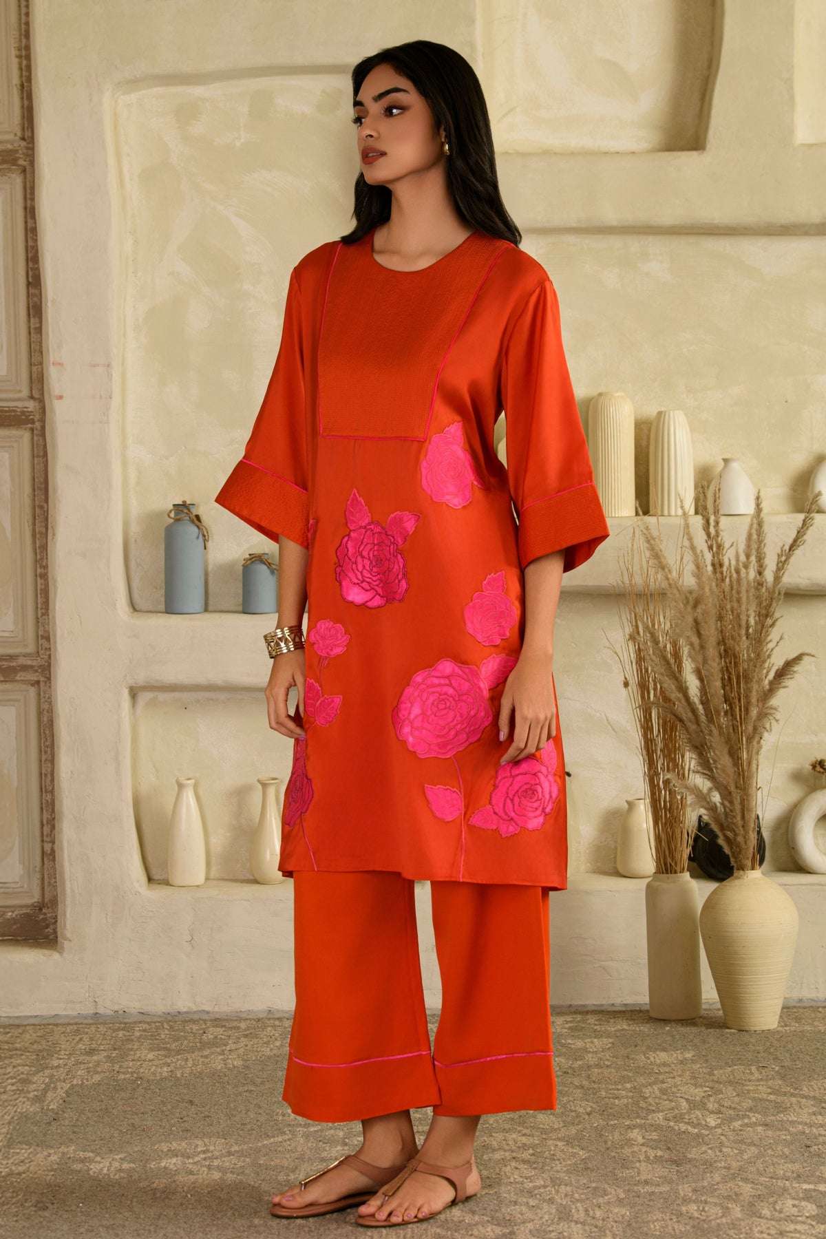 Gulabo Narangi Kurta Set
