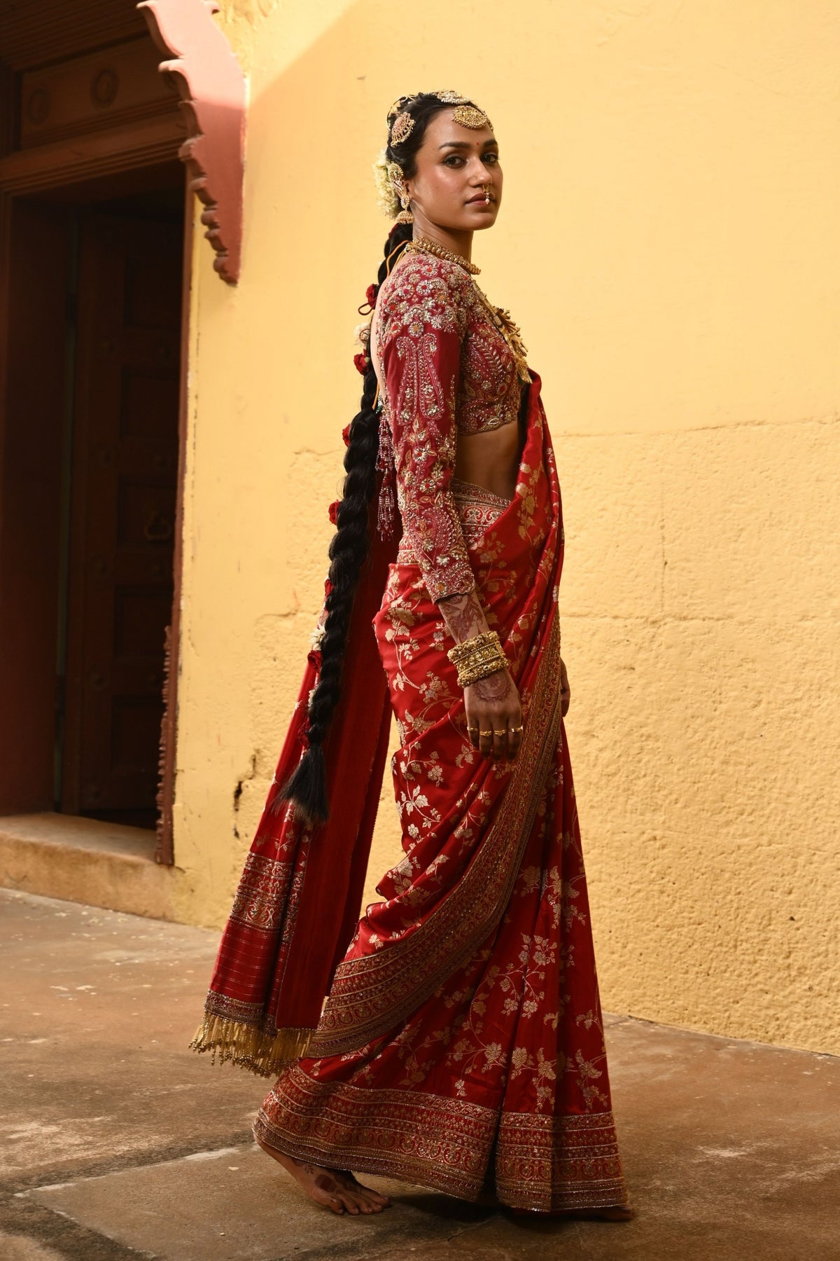 Bharavi Red Saree