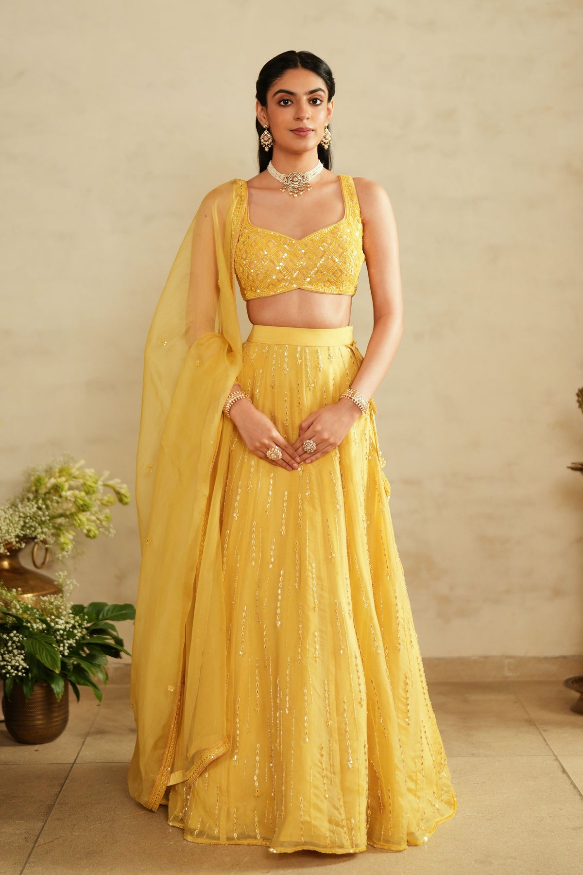 Lemon Yellow Lehenga Set