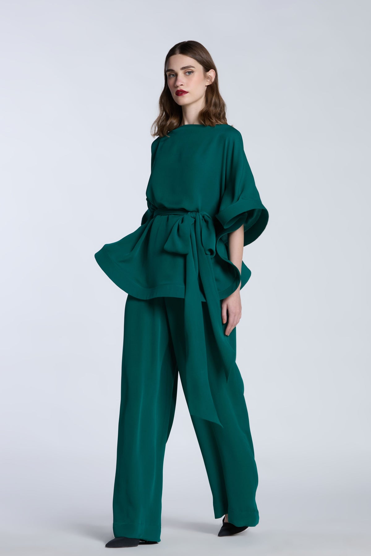 Green Top And Wide Pant