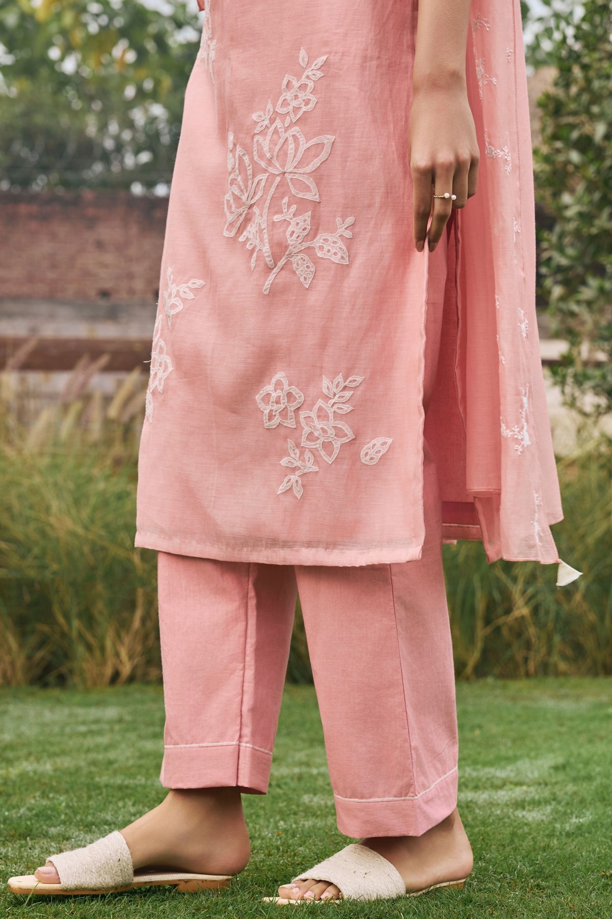 Tulip Floral Applique Kurta Set