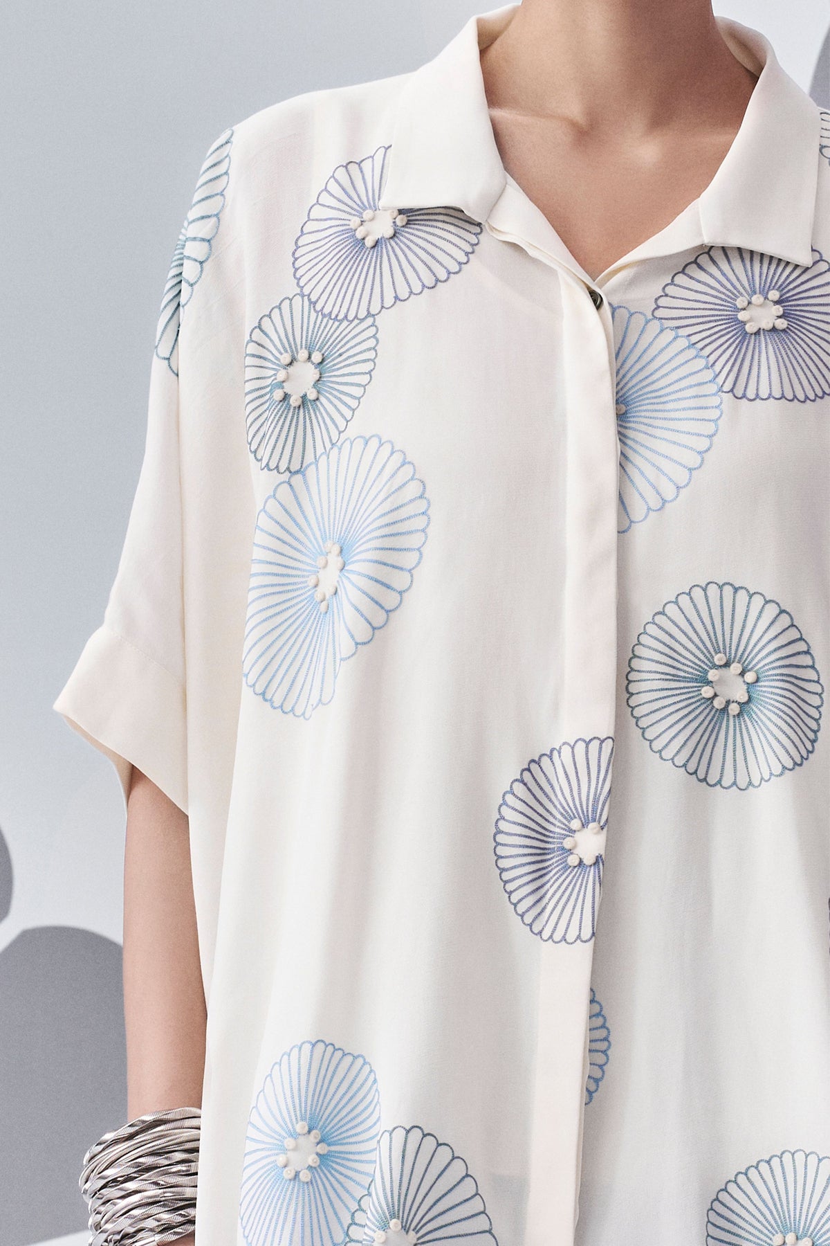Ivory With Blue Co-ord Set