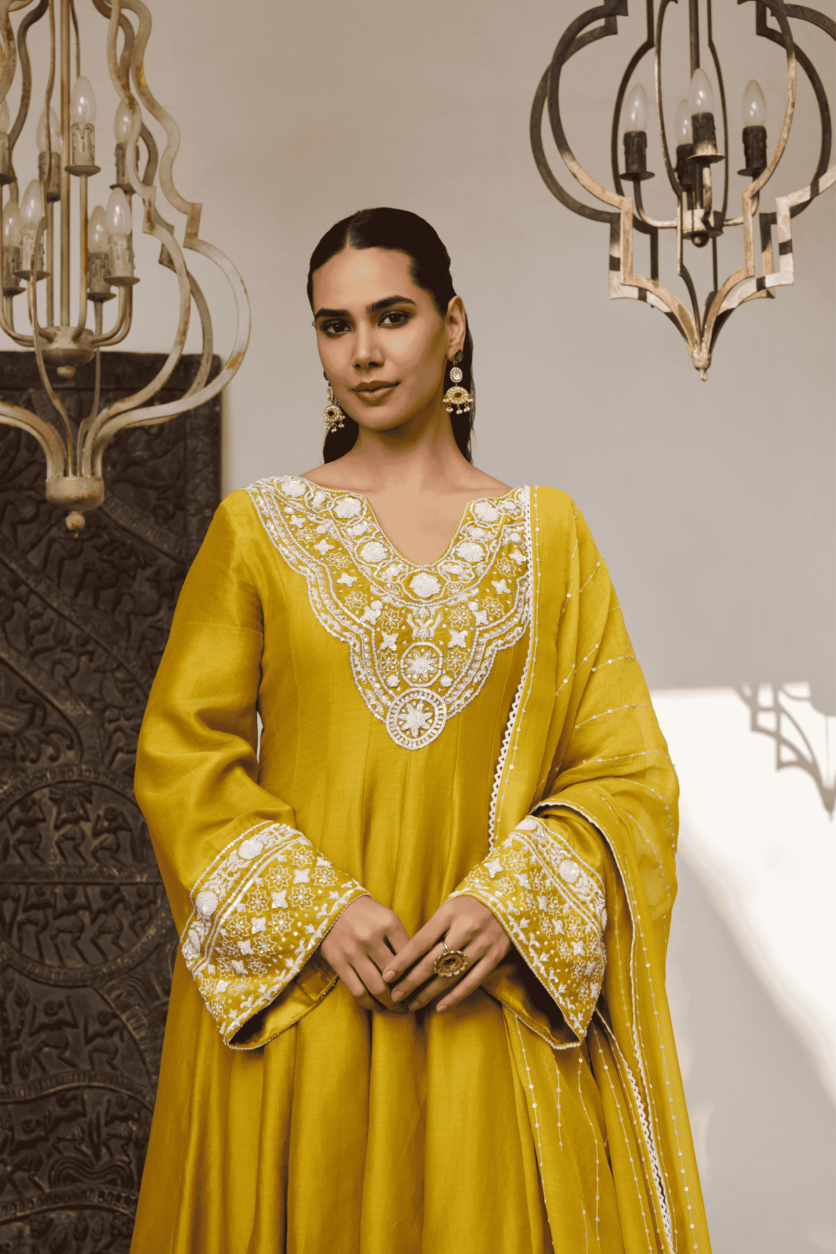 Yellow Anarkali Set