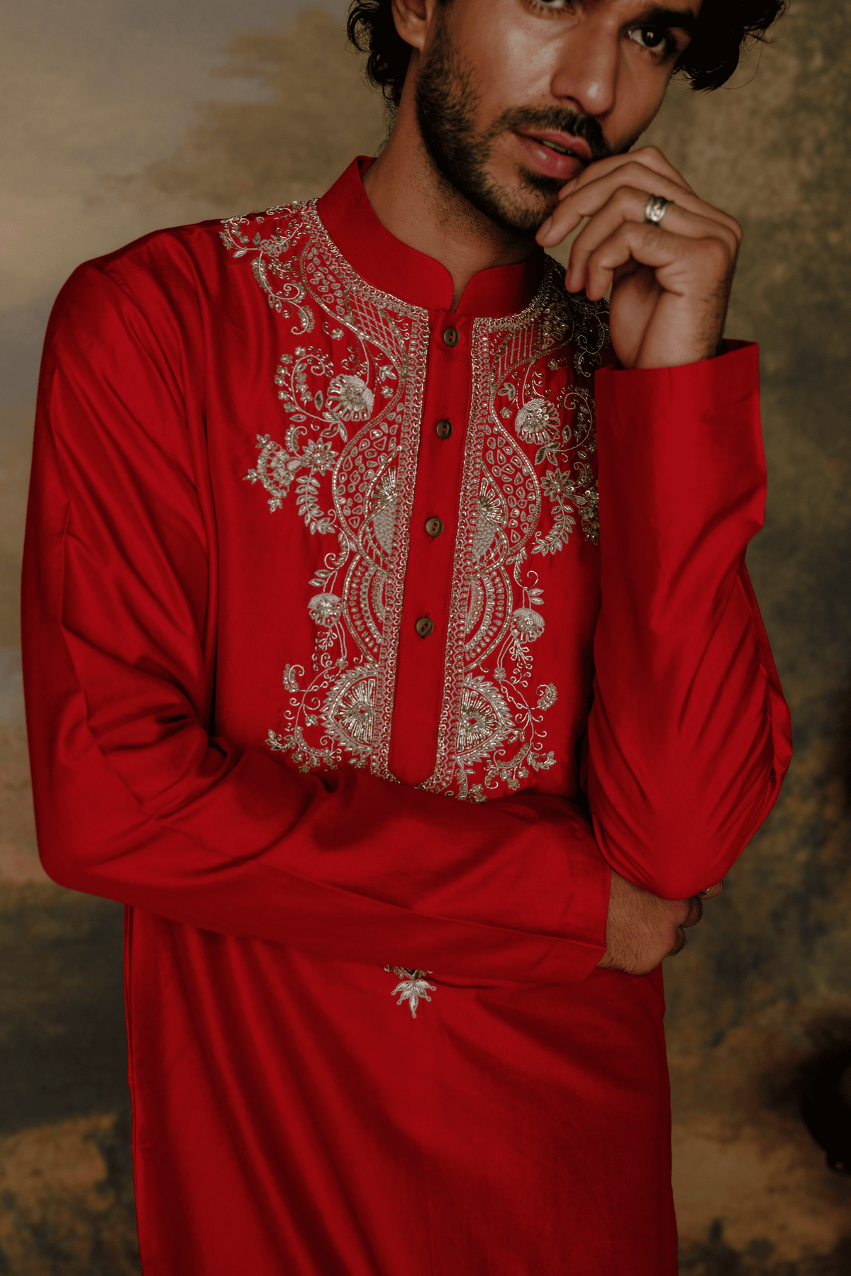 Red Kurta Set