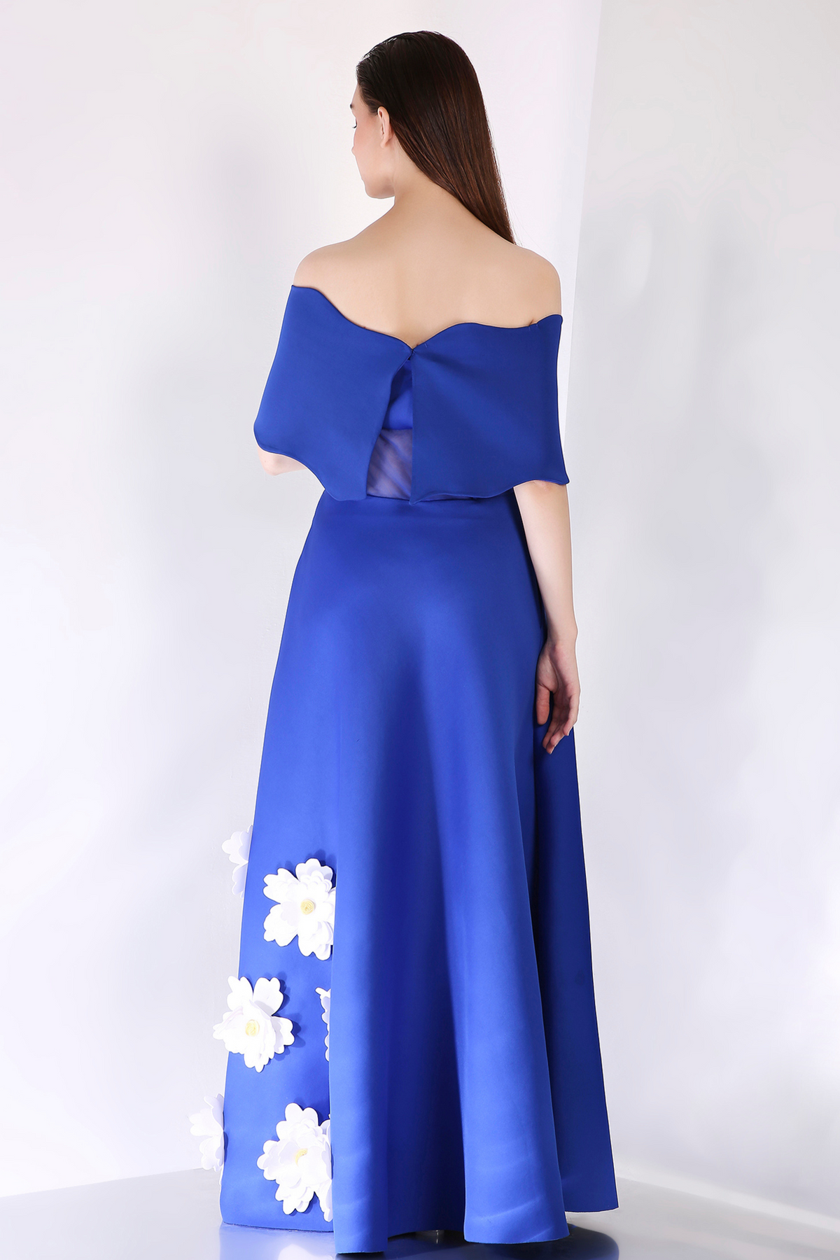 Royal Blue Applique Maxi Dress