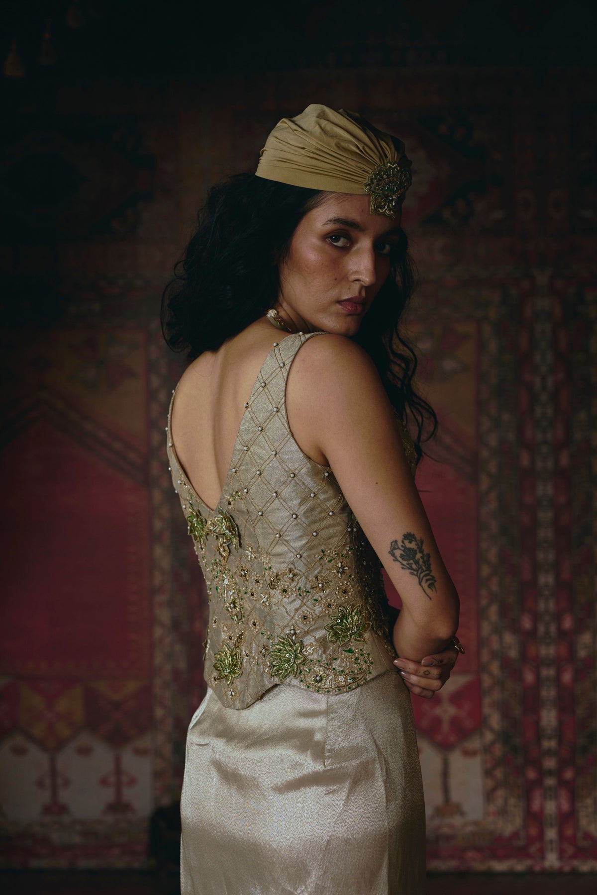 Draped Skirt and Corset Set