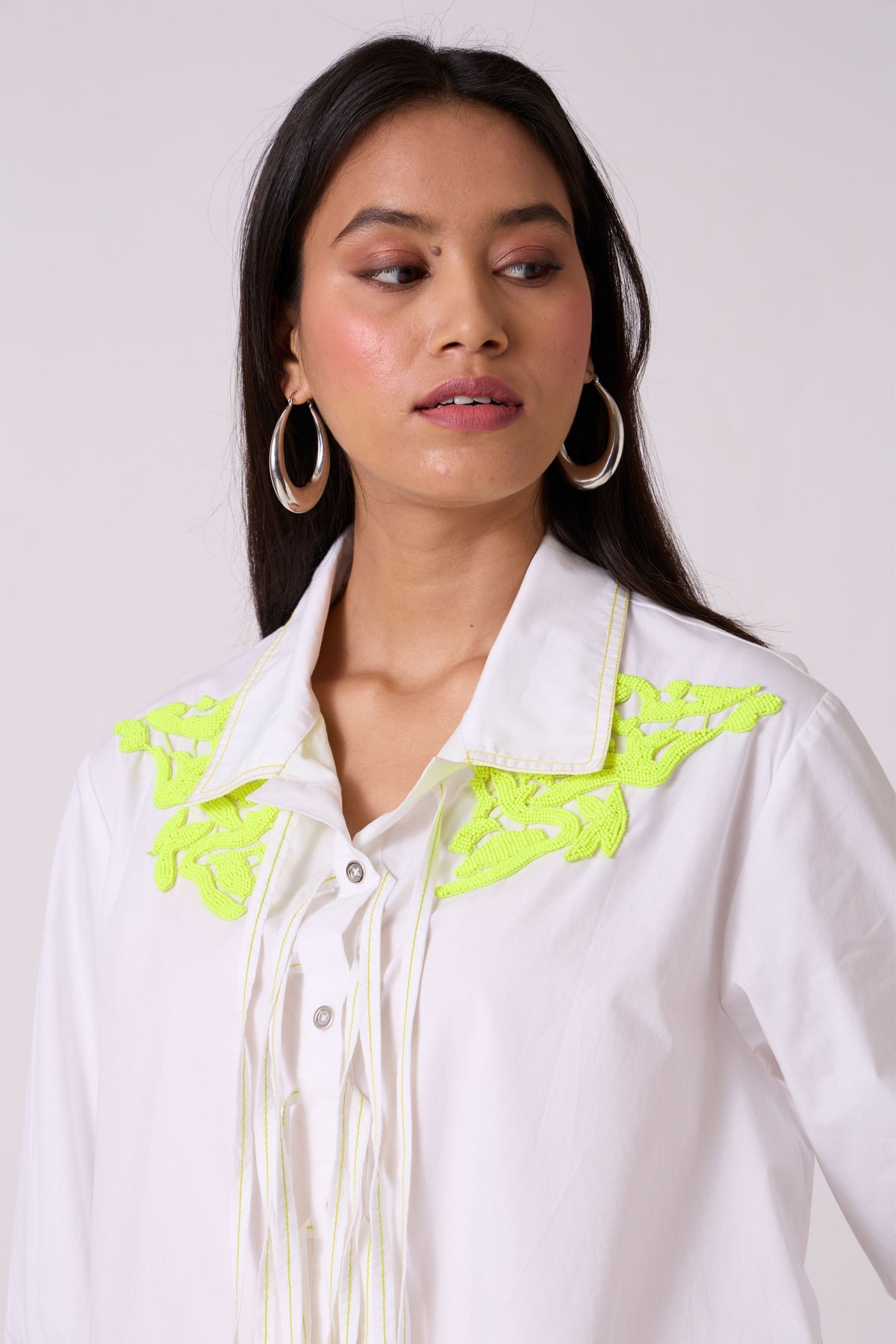 Emory Applique Bright White Dress
