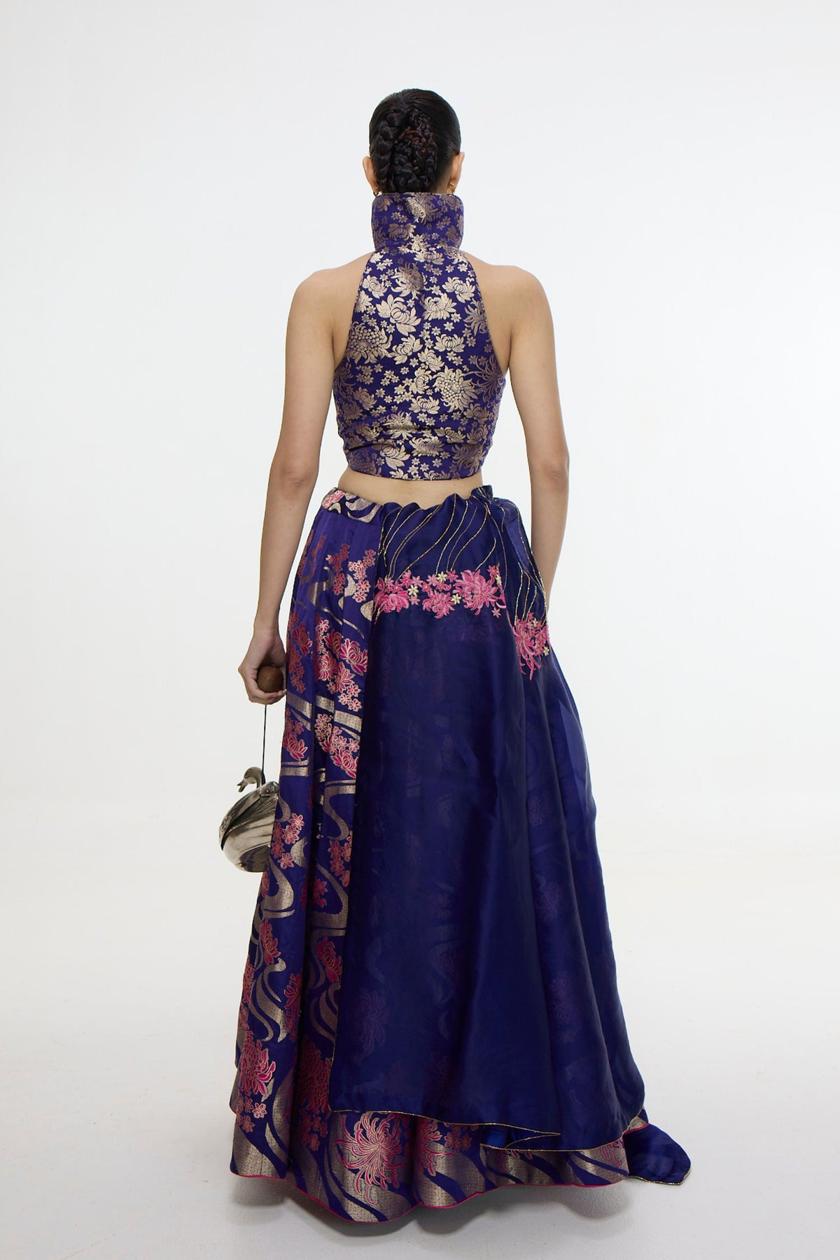 Aubergine Cutwork Lehenga Set
