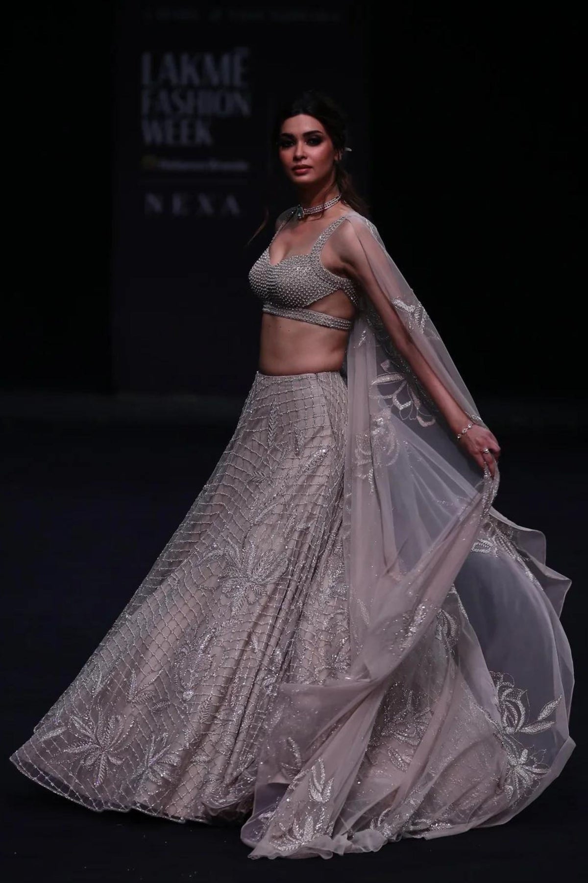 Vanna Lehenga Set in Champagne