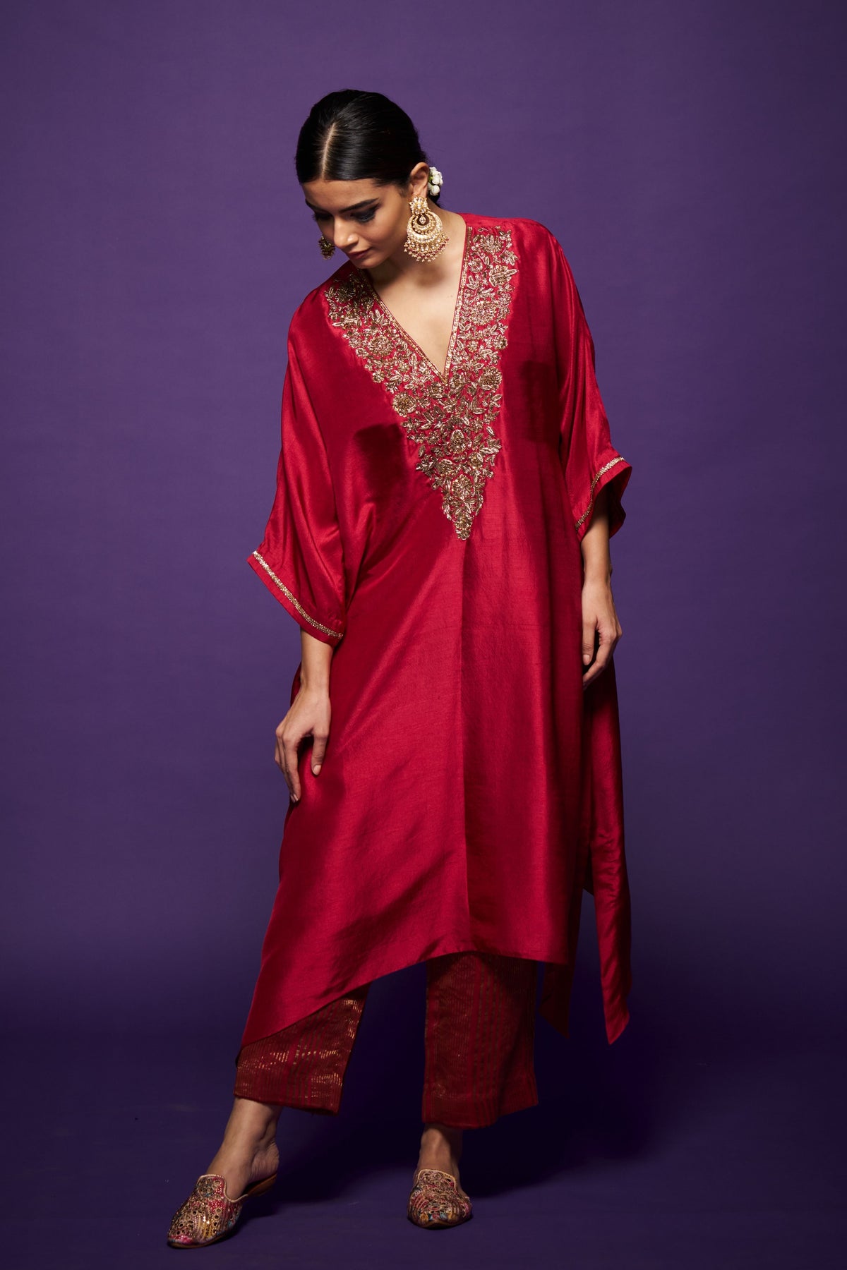 Deep Red Zeenat Tunic &amp; Pants