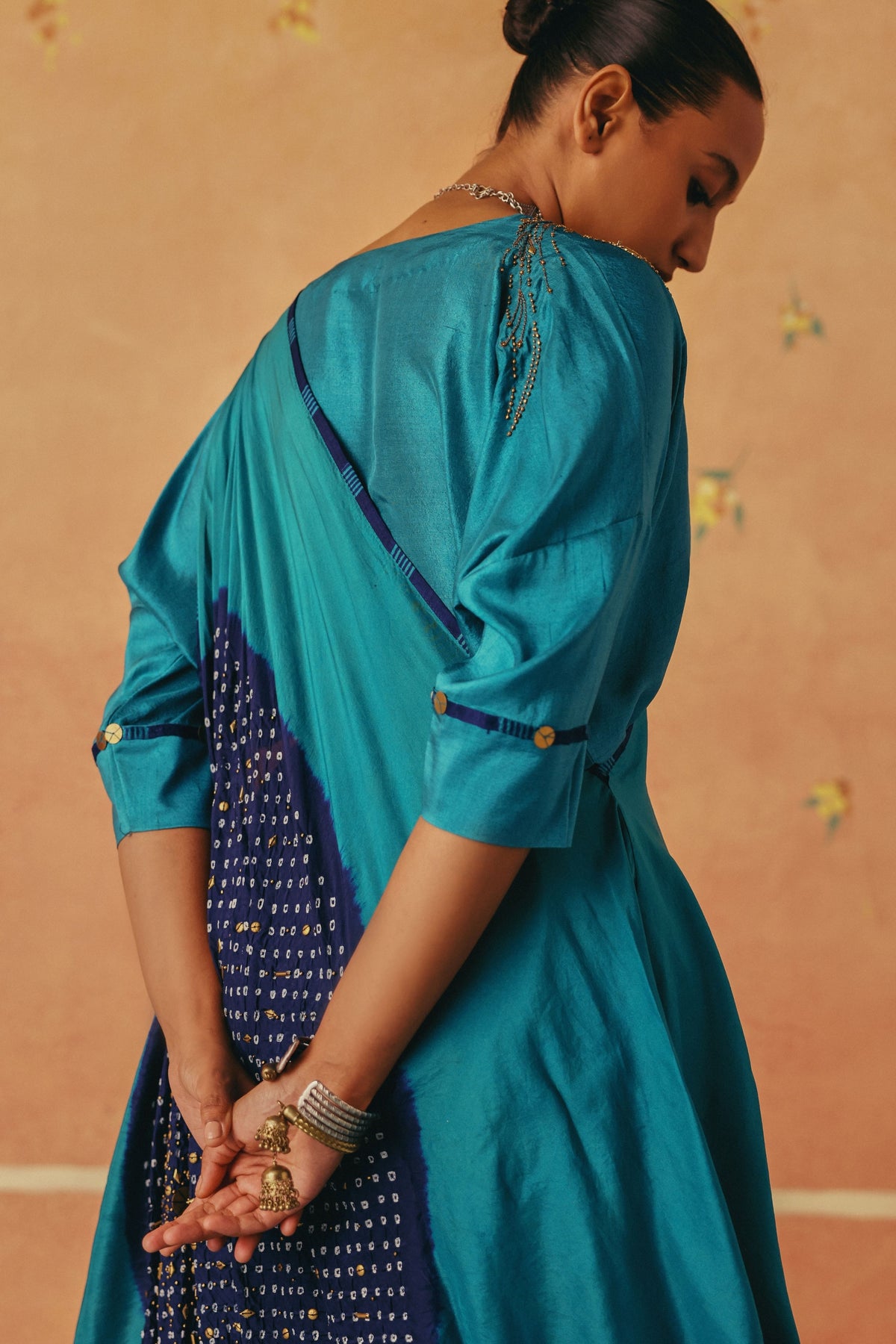 Neel Teal Drape Set