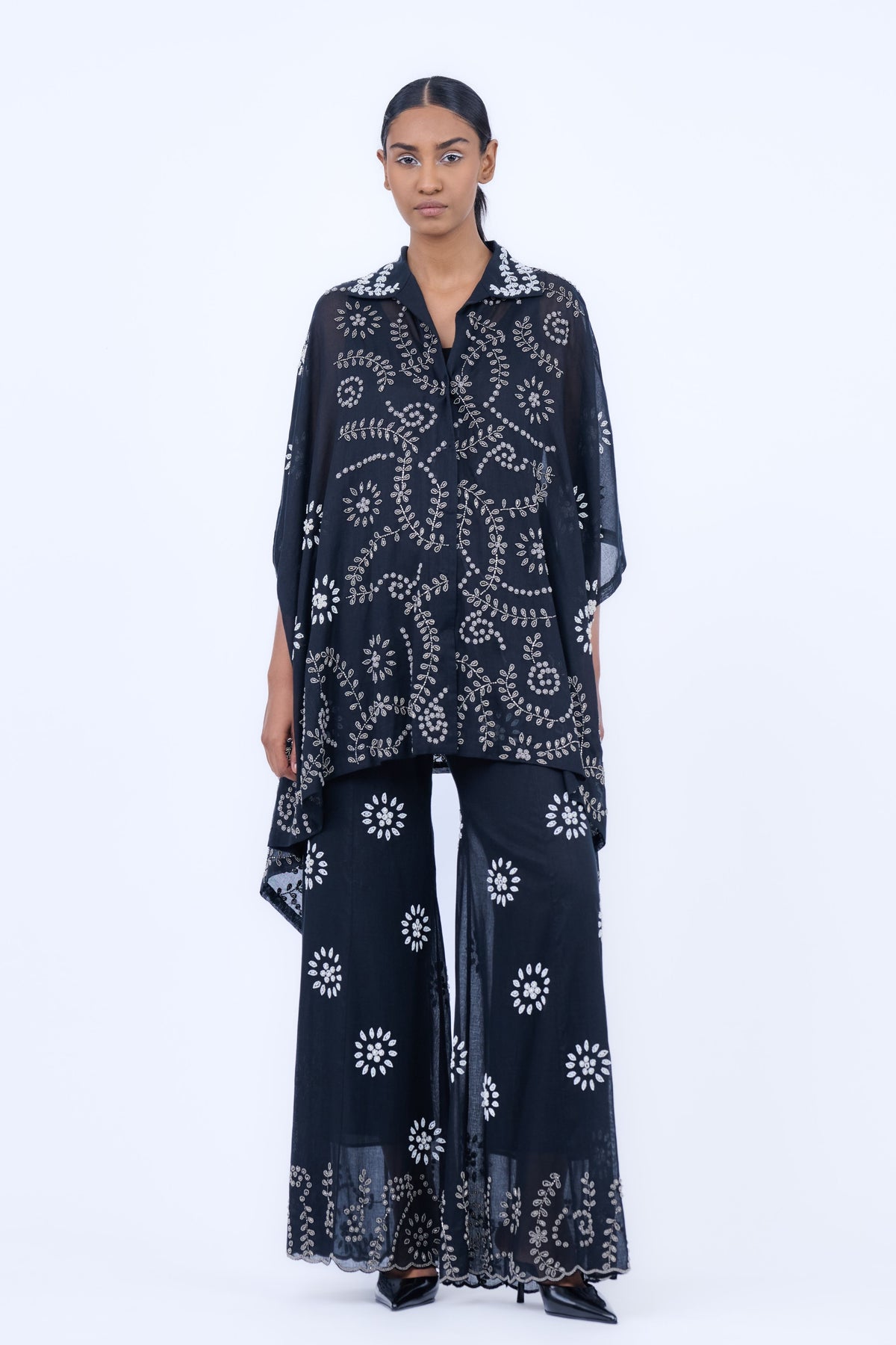 Black &amp; Silver Cotton Cape