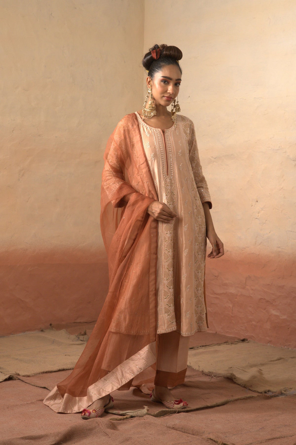Chanderi Kalidar Set
