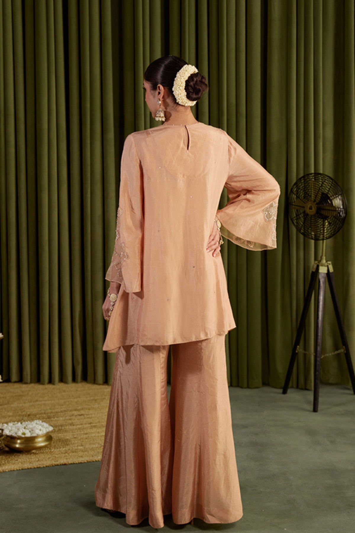 Gold Embroidered Sharara Set