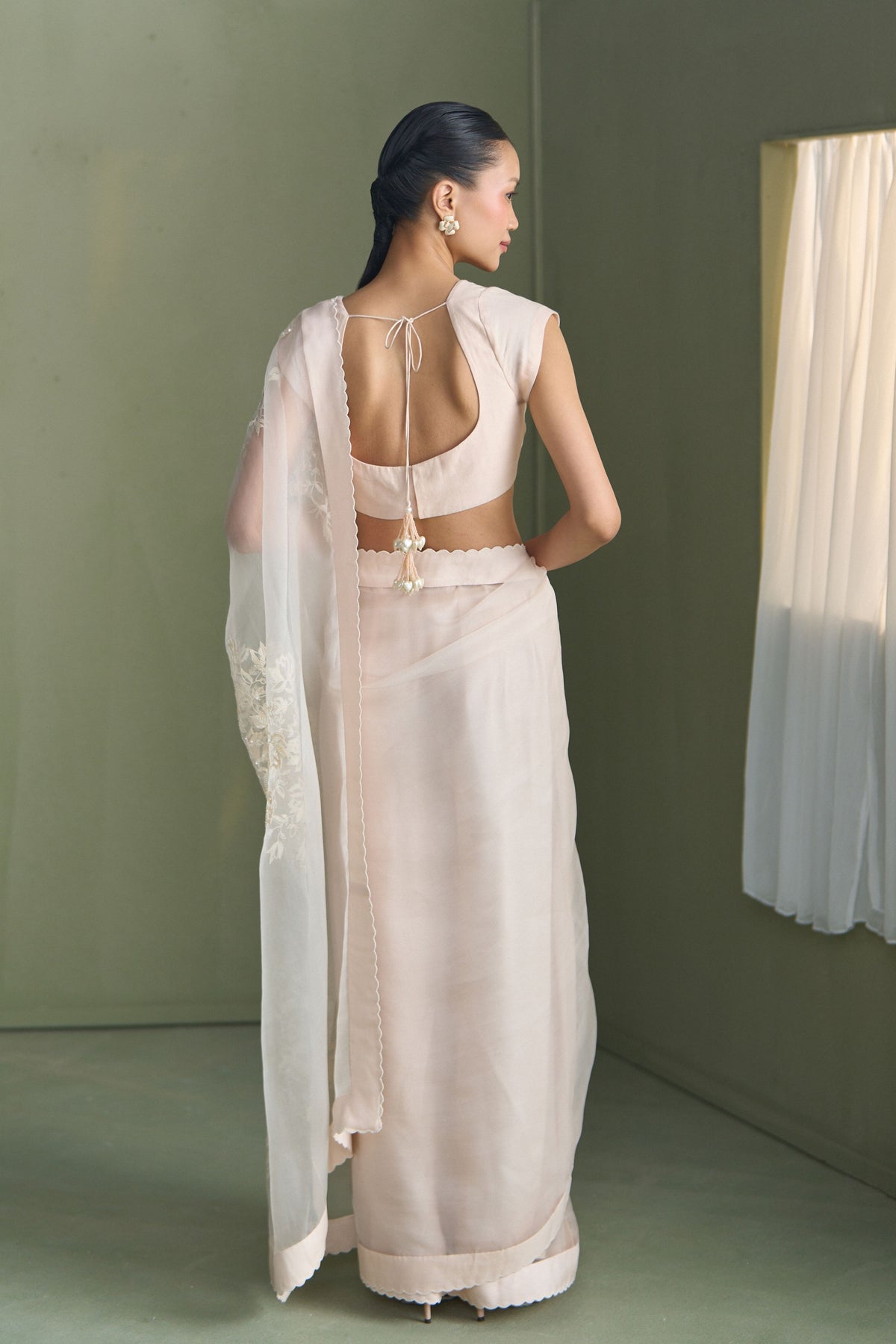 Shadow Bloom Saree Set