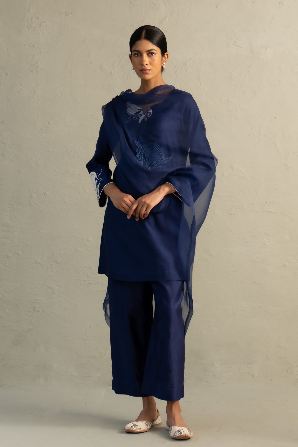 Blue Edit Tara Set With Dupatta