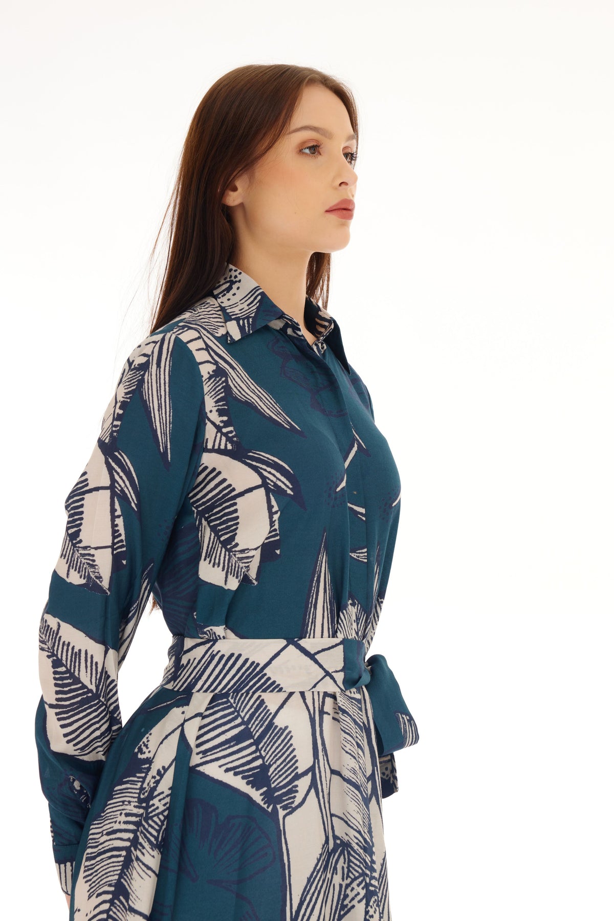 Blue and White Shirt Dress