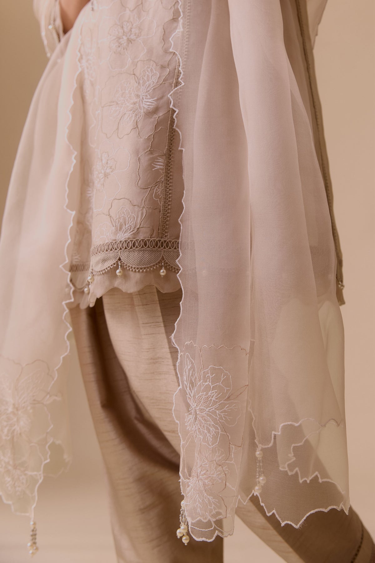 Farida Beige Kurta Set