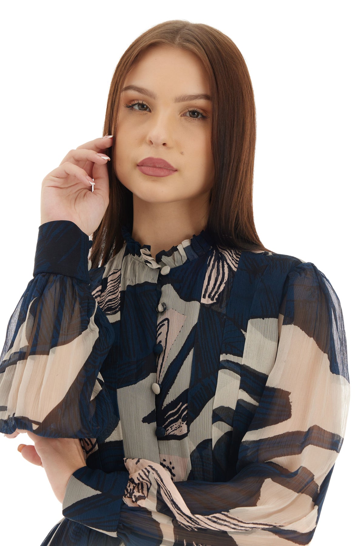 Blue and White Shirt Dress
