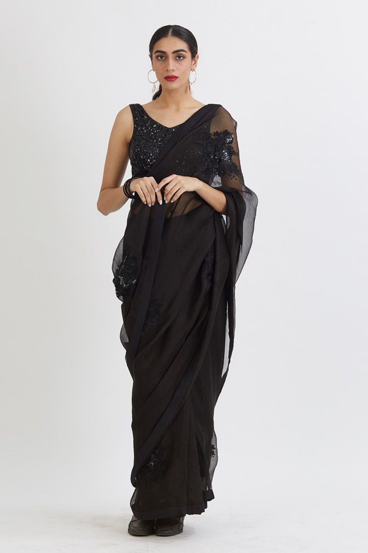 Aradhana Black Saree Set