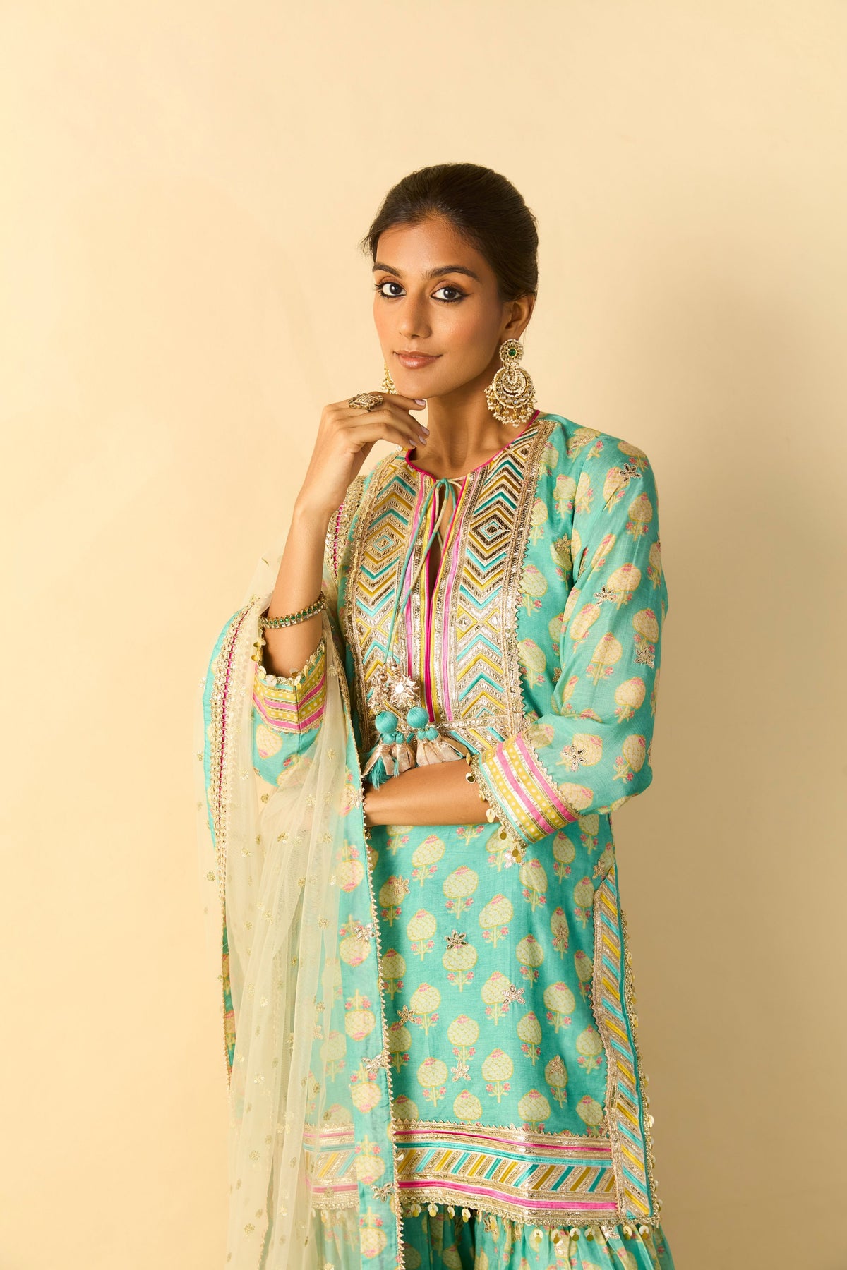 Aqua Aarzoo Sharara Set