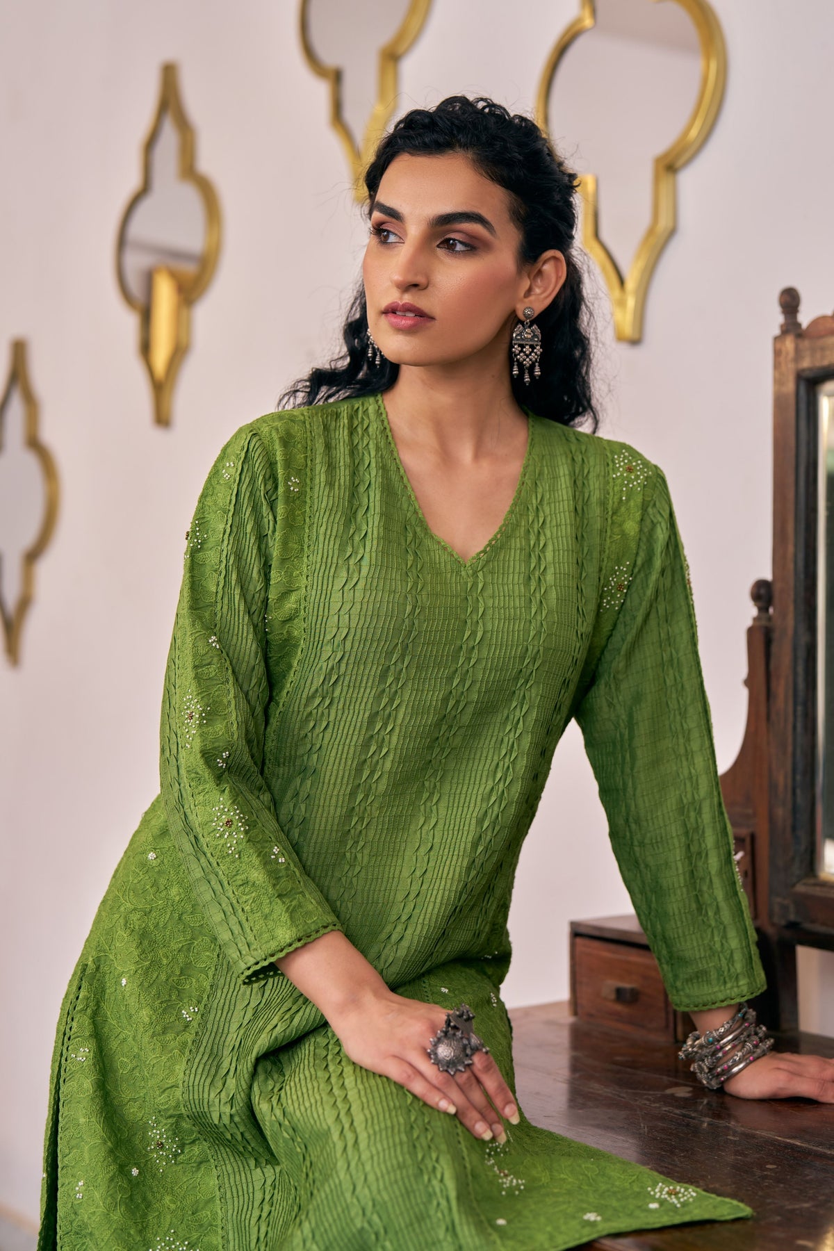Pea Pintuck Kurta Set