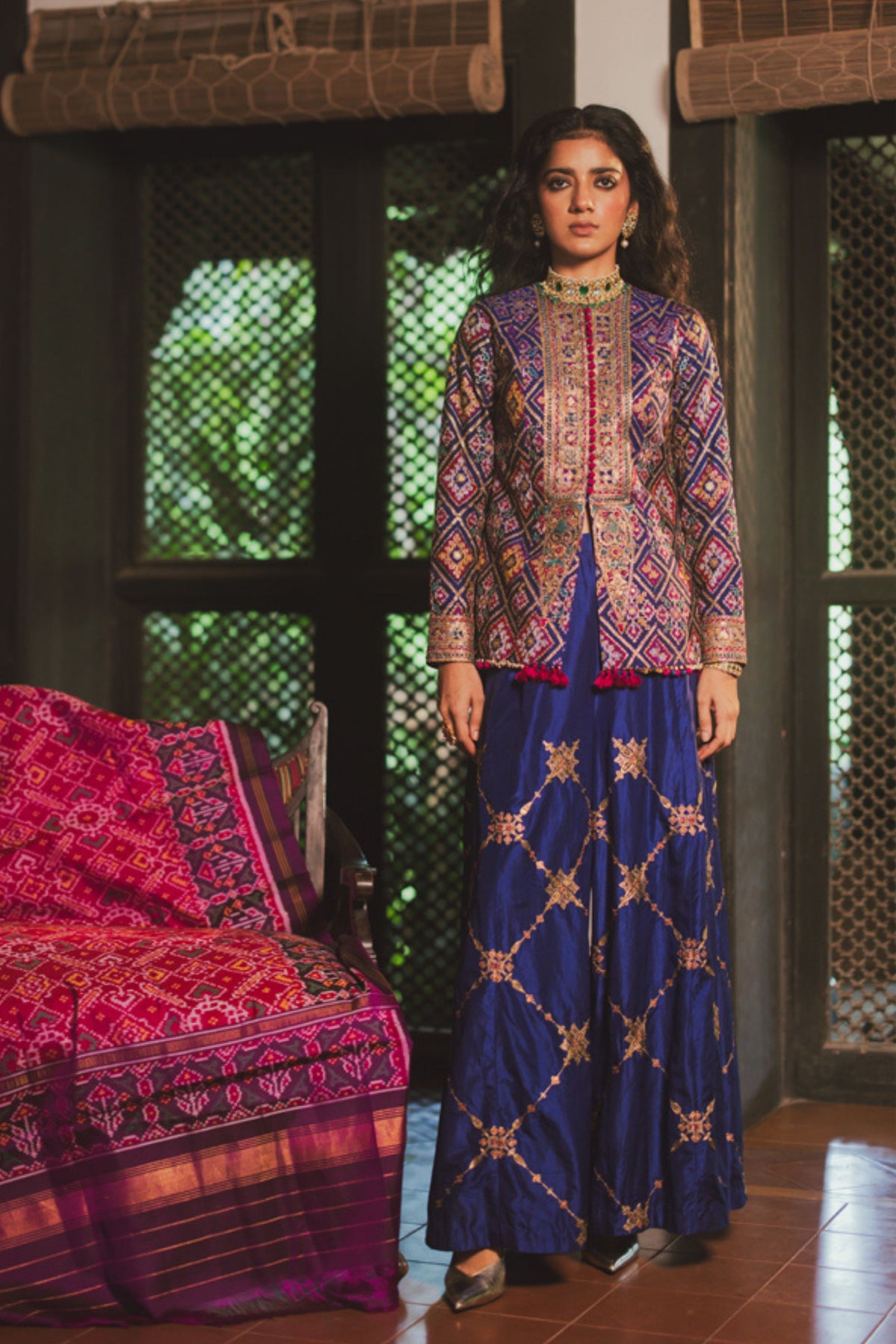 Payal Blue Jacket Set