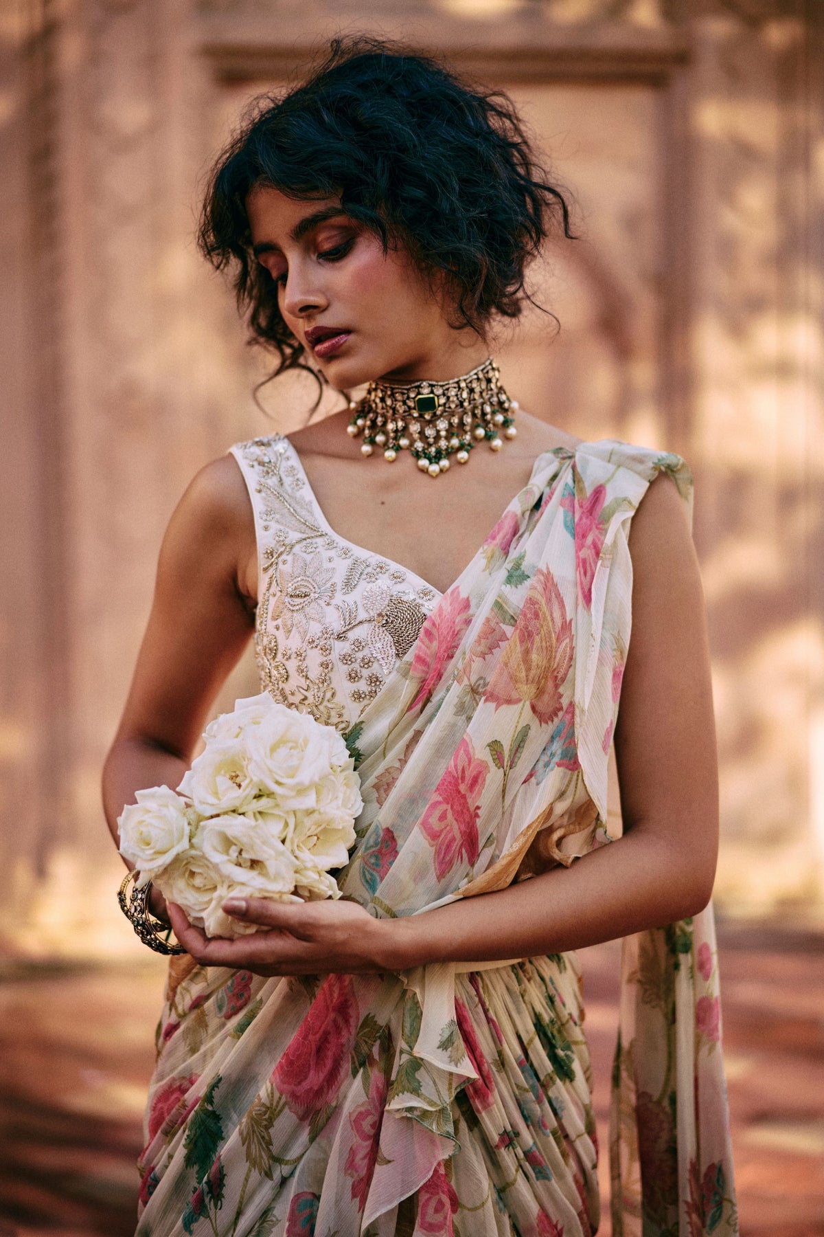 Pre-draped Saree Set