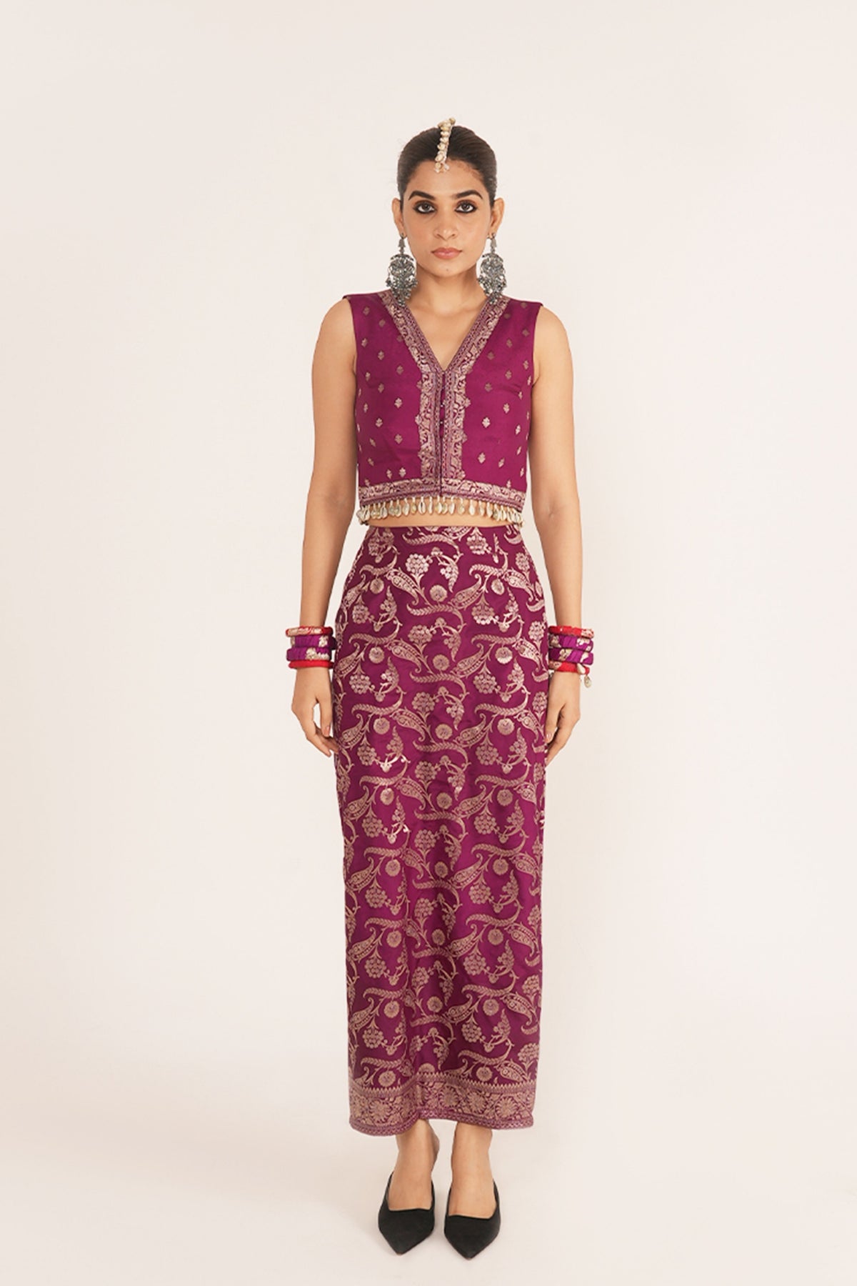 Amyra Purple Skirt Set