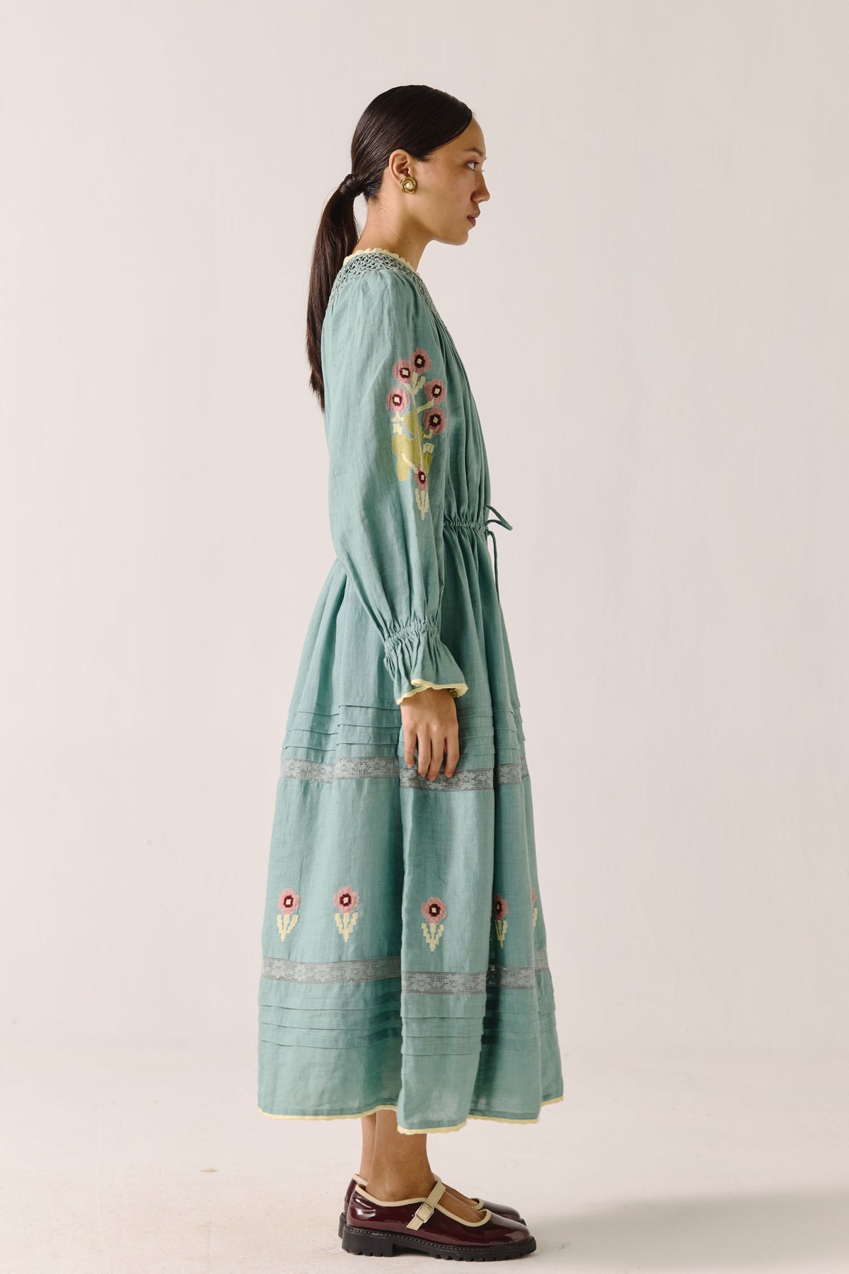 Pale Blue Pixel Applique Edith Dress