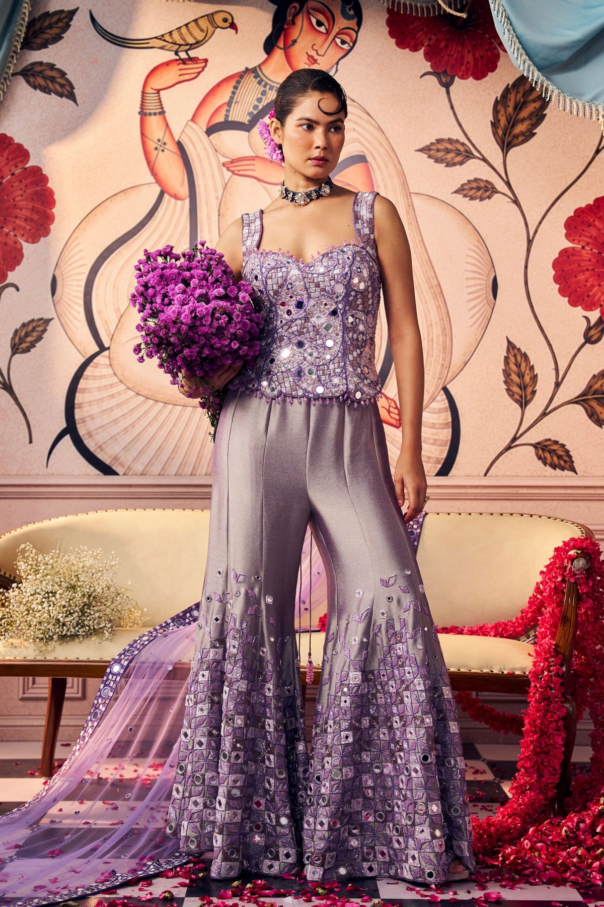 Lavender Sharara Set
