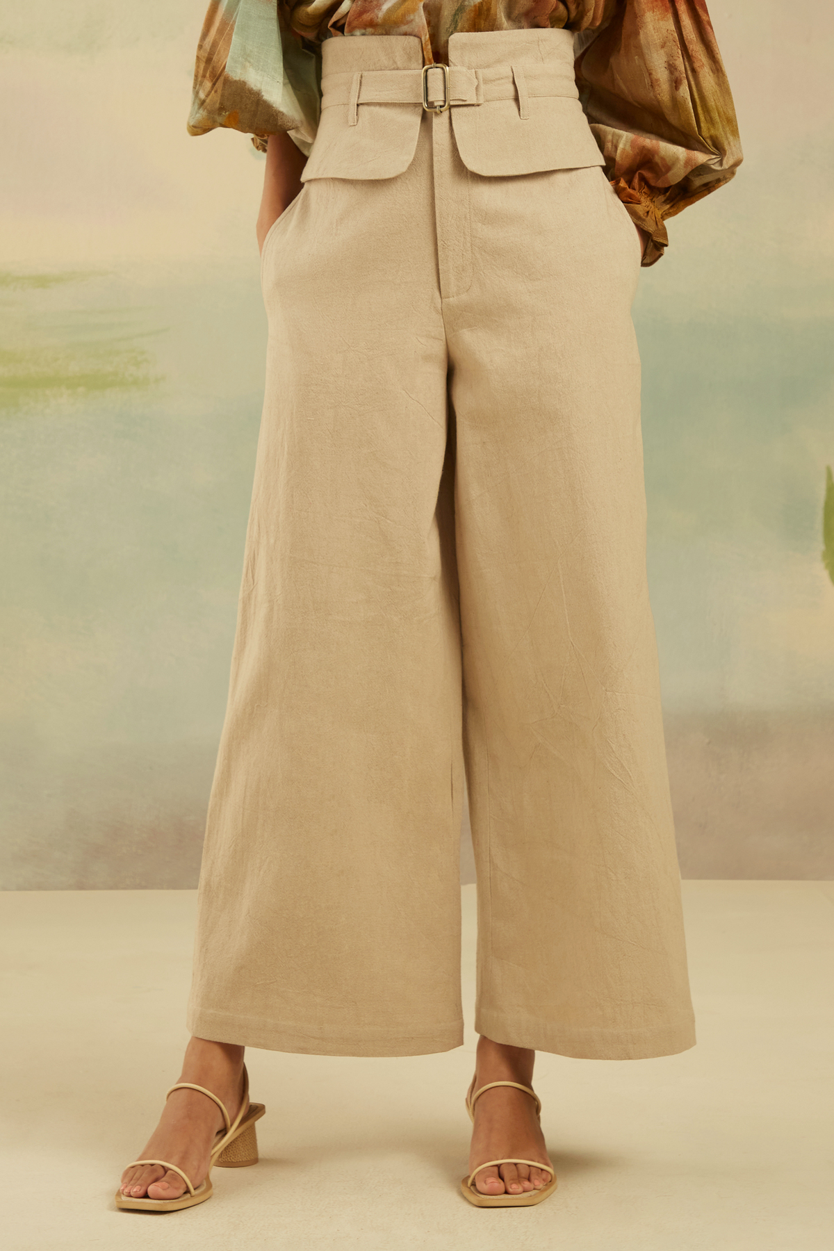 Beige Tram Pants