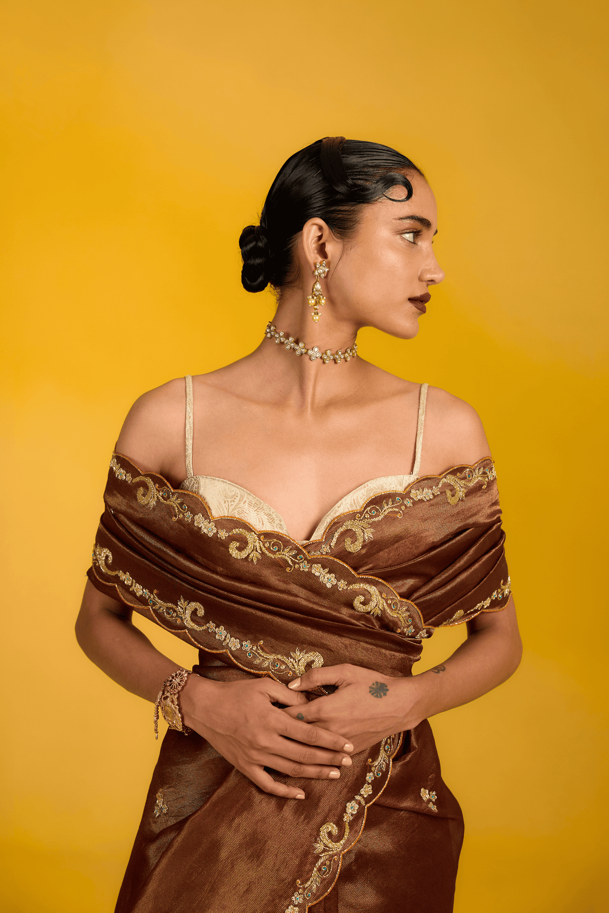 The Maple Espresso Saree