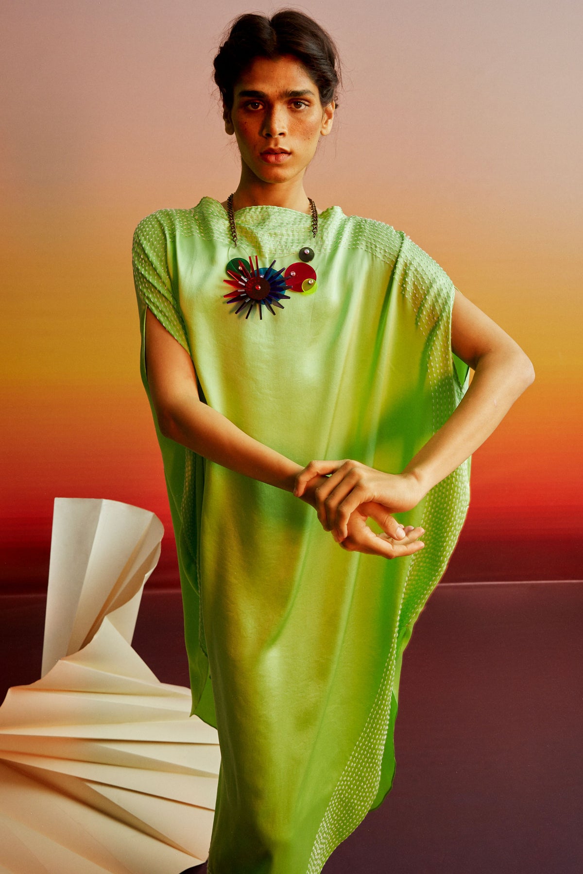 Lime Siba Long Dress