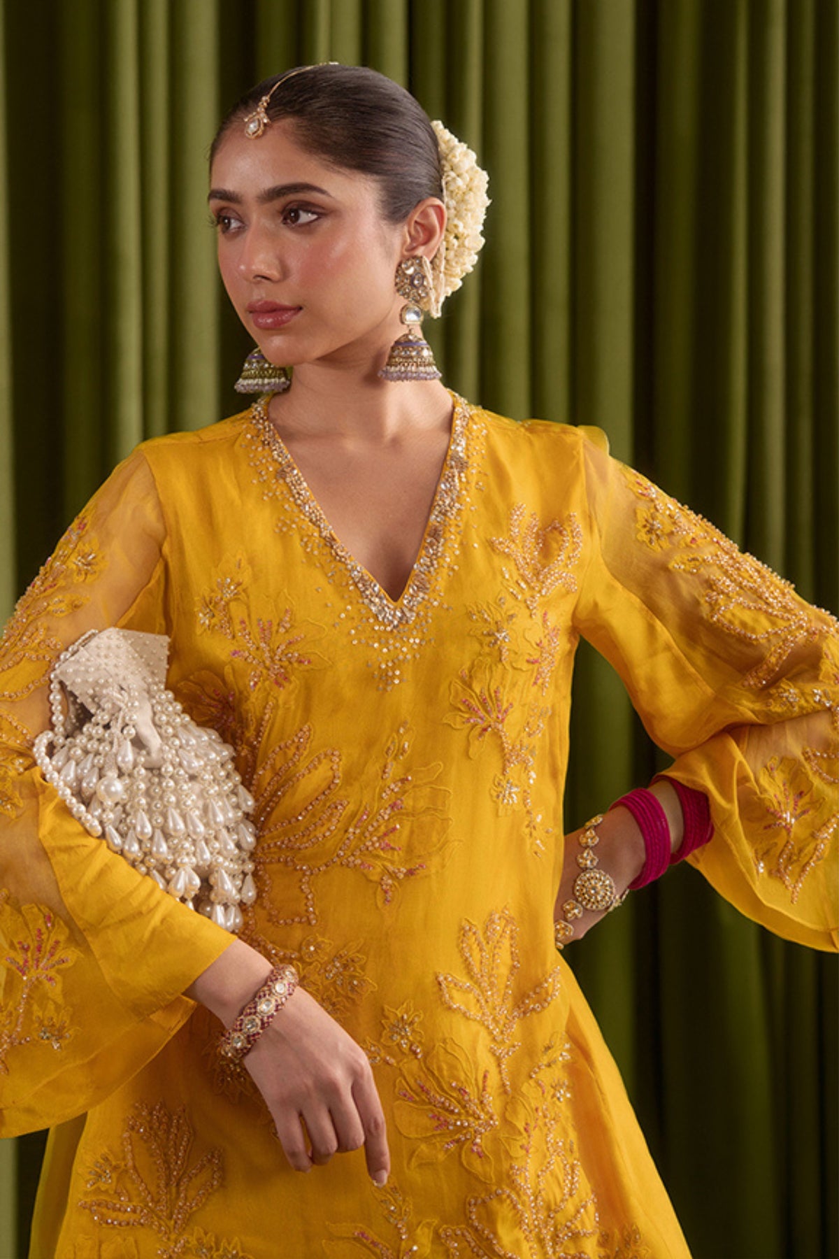 Golden Beige Sharara Set