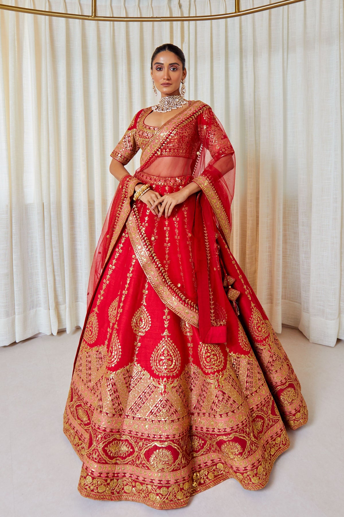 Tircha Pan Lehenga Set