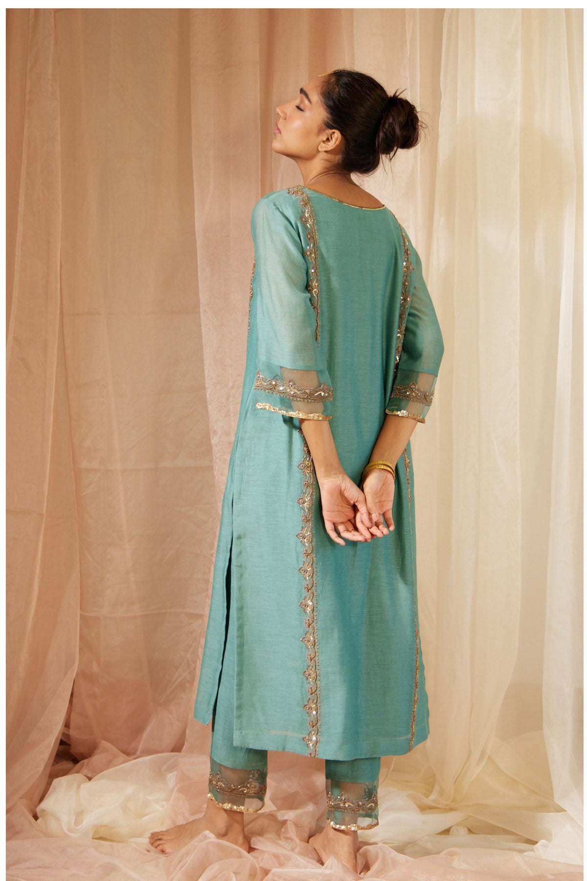 Blue Abir Kurta