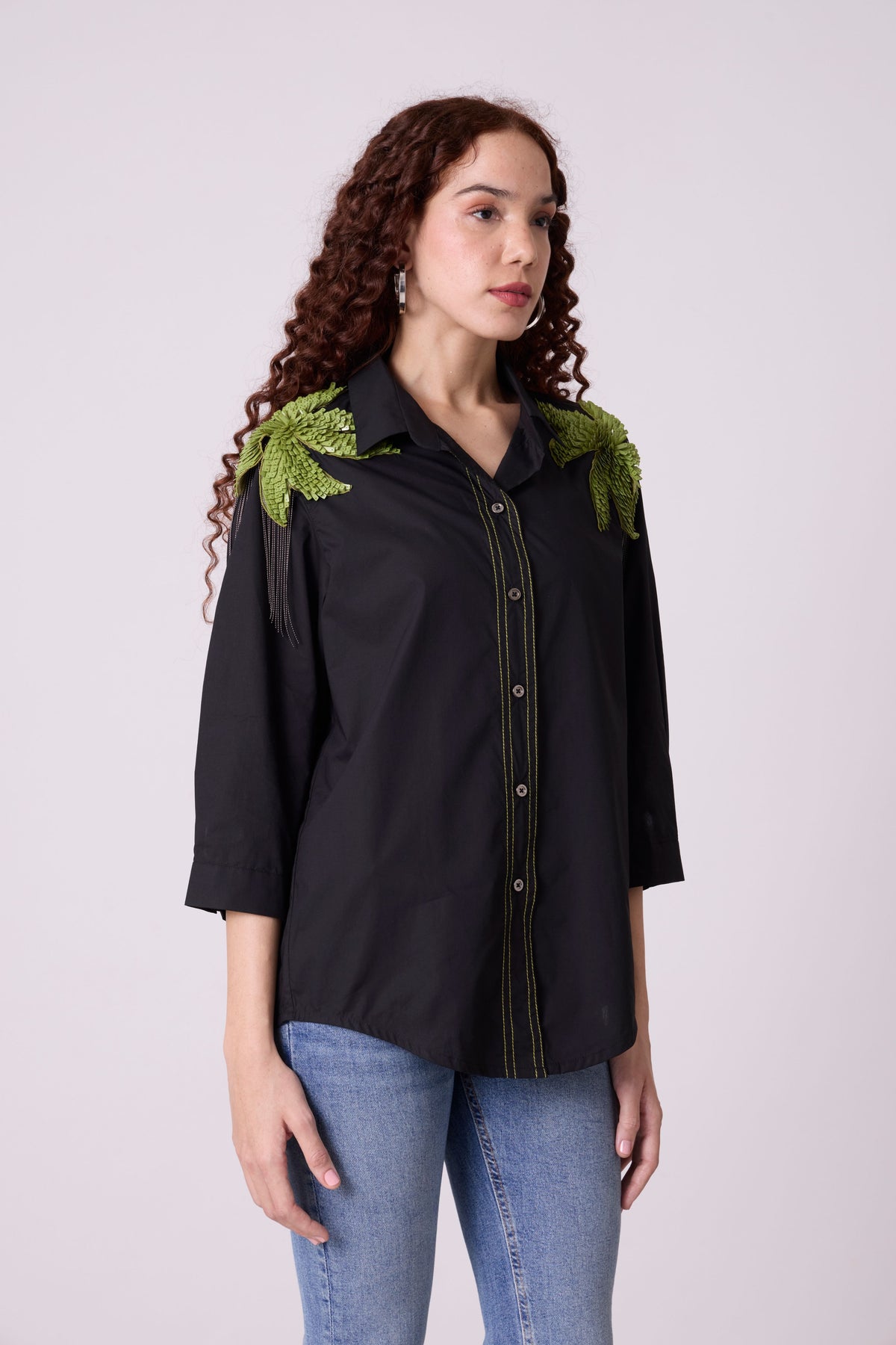Jules Applique Black Shirt