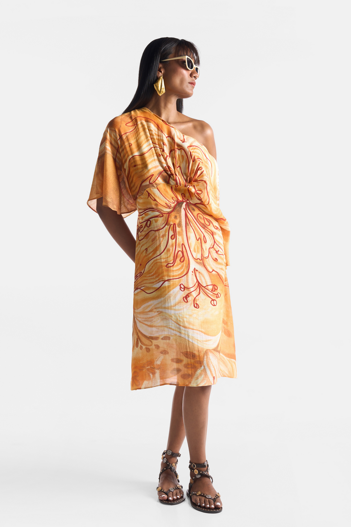 Apricot Scaloop Dress