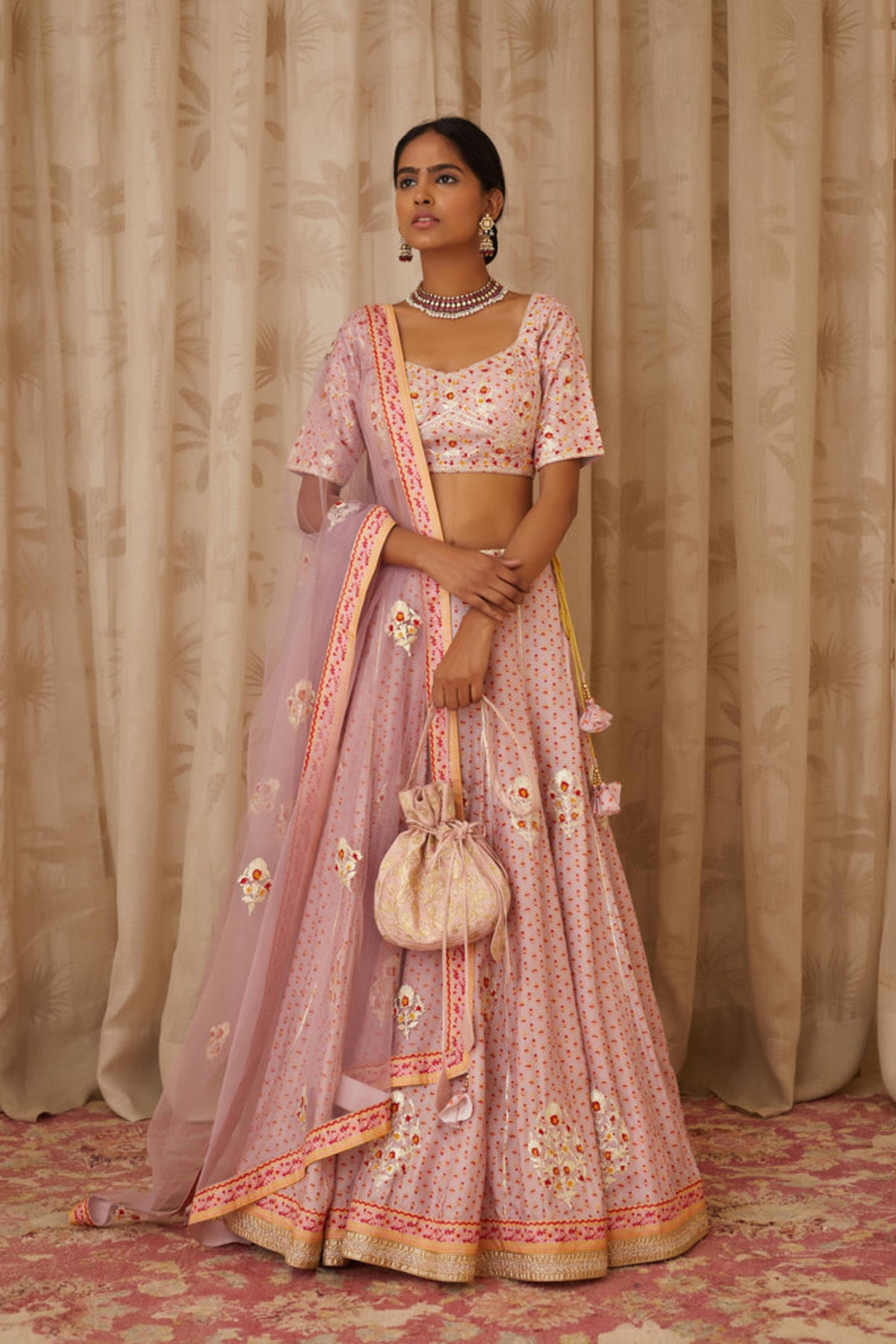 Light lavender lehenga set