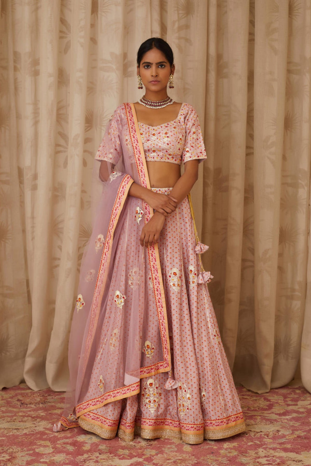 Light lavender lehenga set