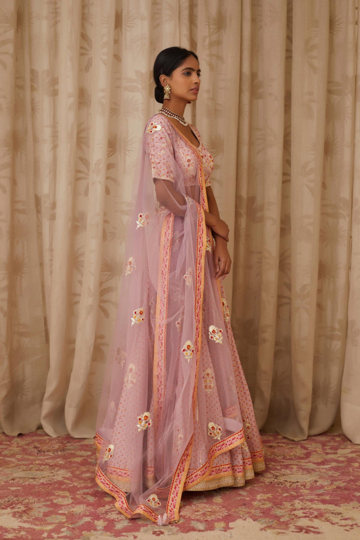 Light lavender lehenga set
