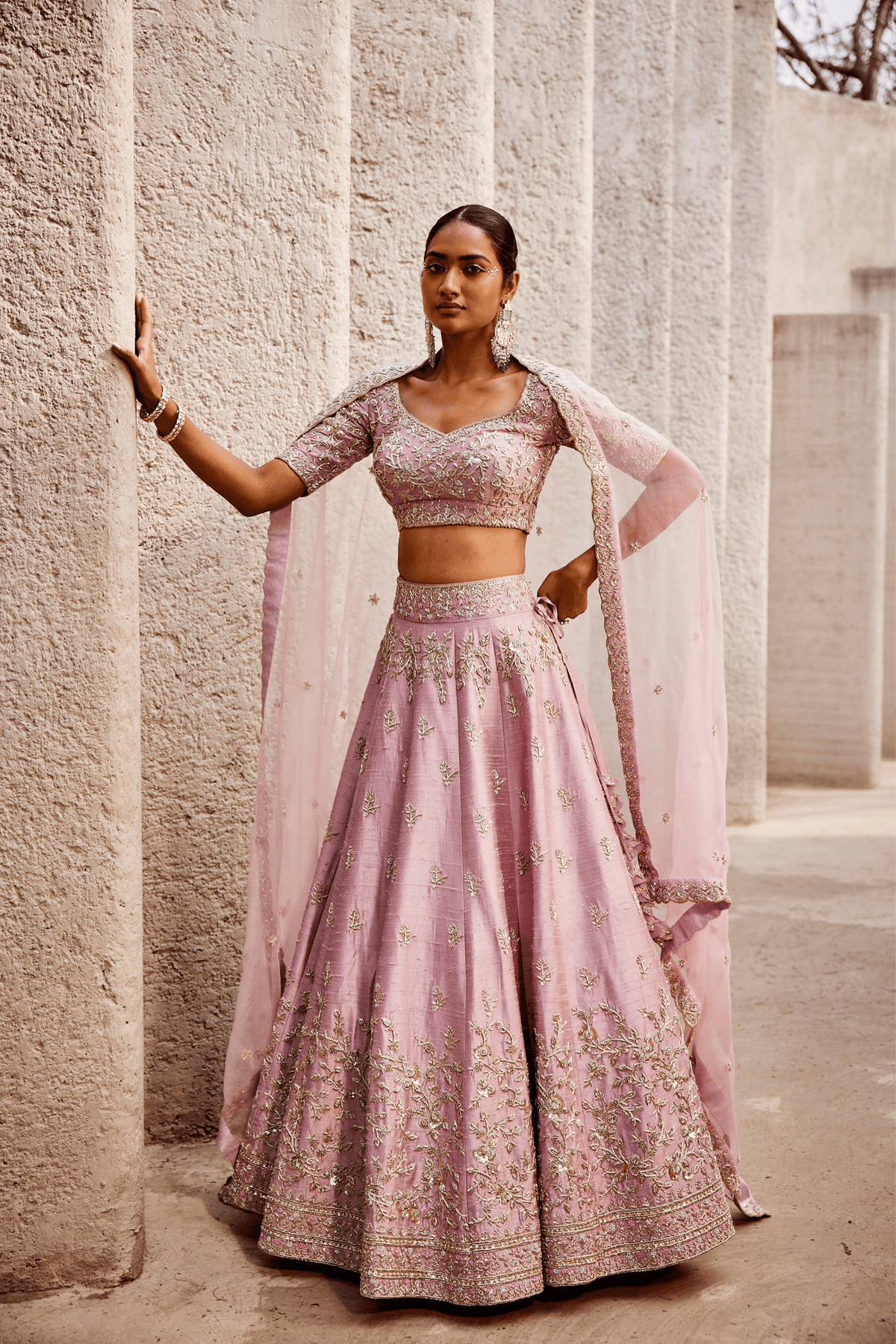 Lilac Creeper Booti Lehenga